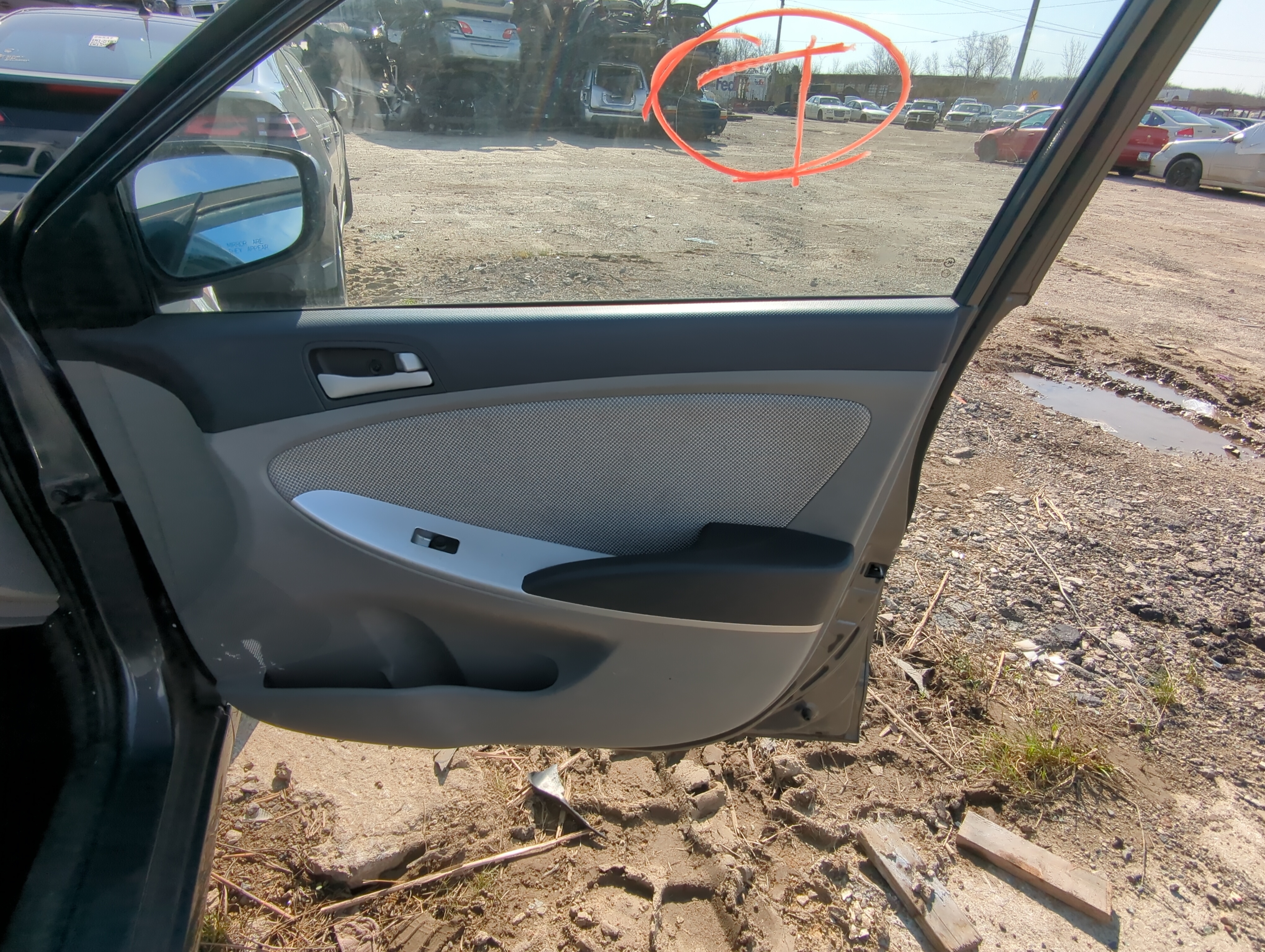 Picture of 2012 Hyundai Accent Front Right Passenger Interior Door Panel Trim 858520