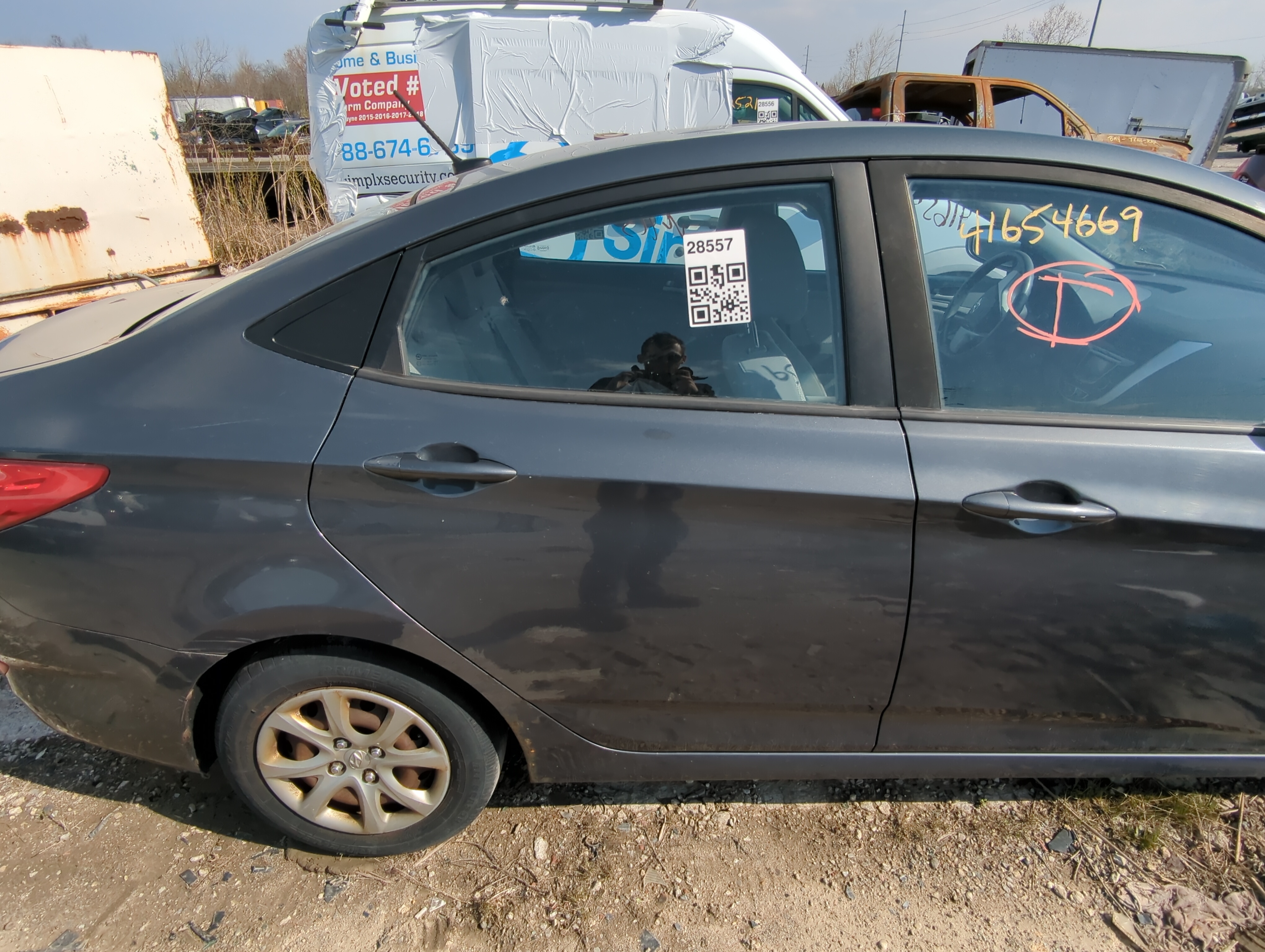 Picture of 2012-2013 Hyundai Accent Passenger Rear Door Oem 858549