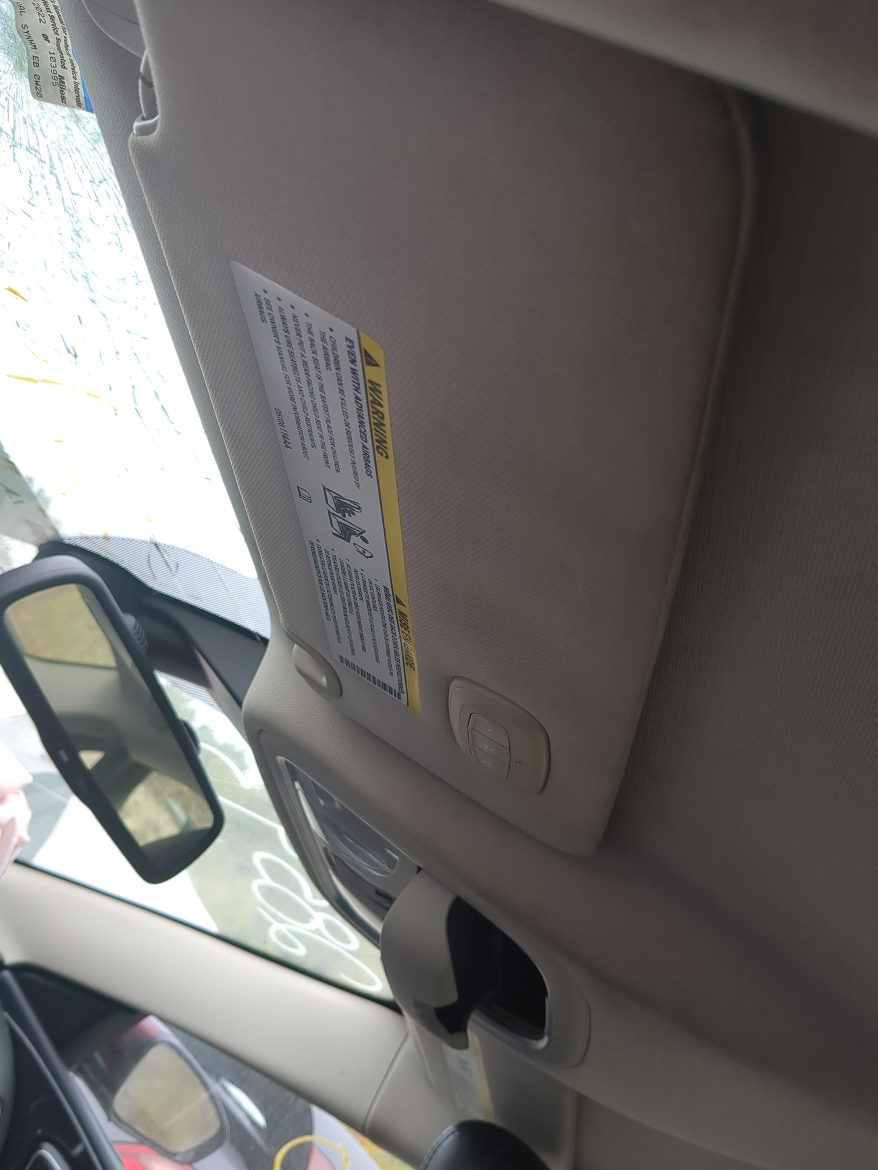 2016-2017 Chrysler 200 Driver Sun Visor Mirror Left Sunvisor 876894 - Oemusedautoparts1.com