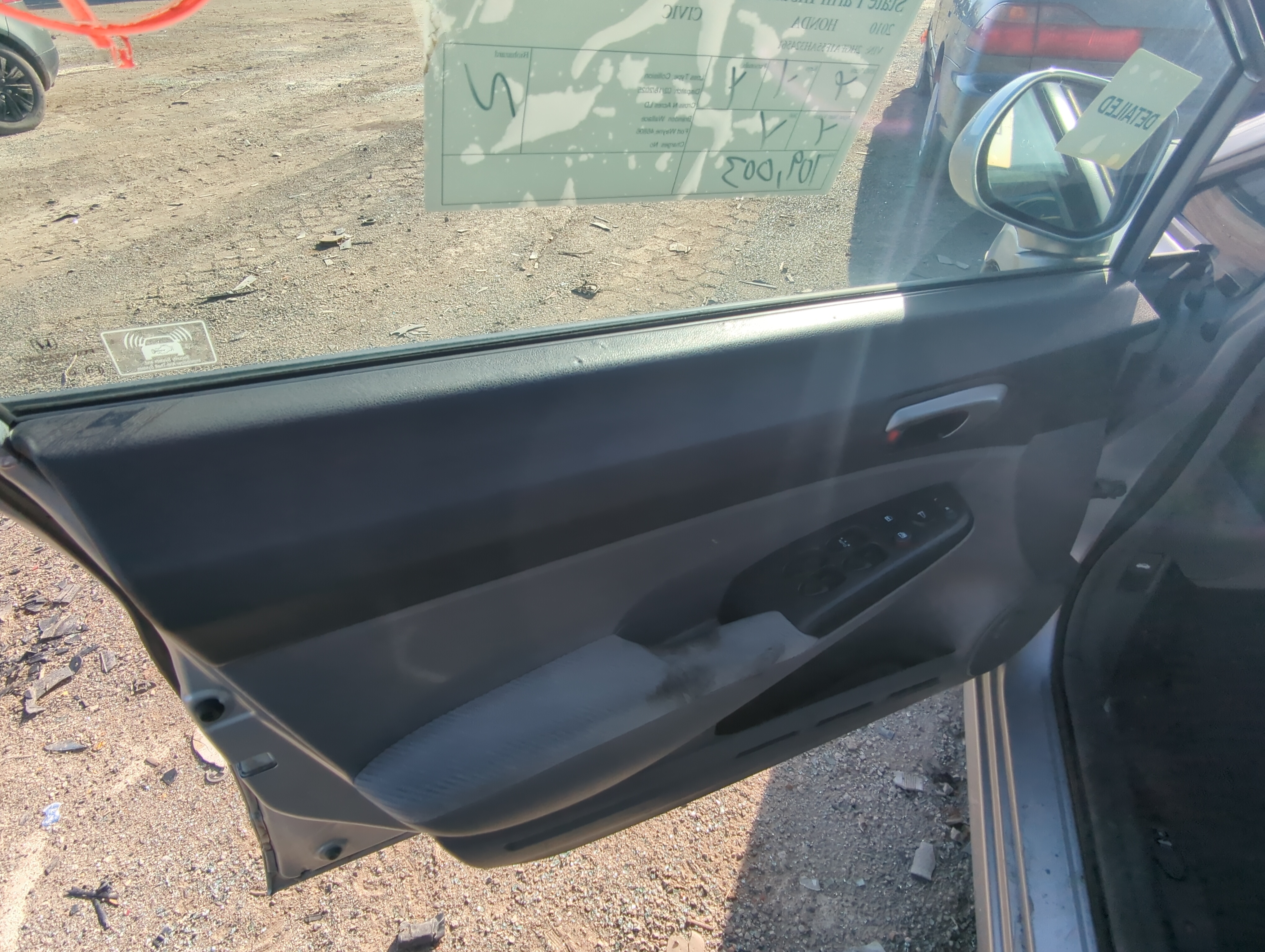 2010 Honda Civic Front Left Driver Interior Door Panel Trim 878935 - Oemusedautoparts1.com