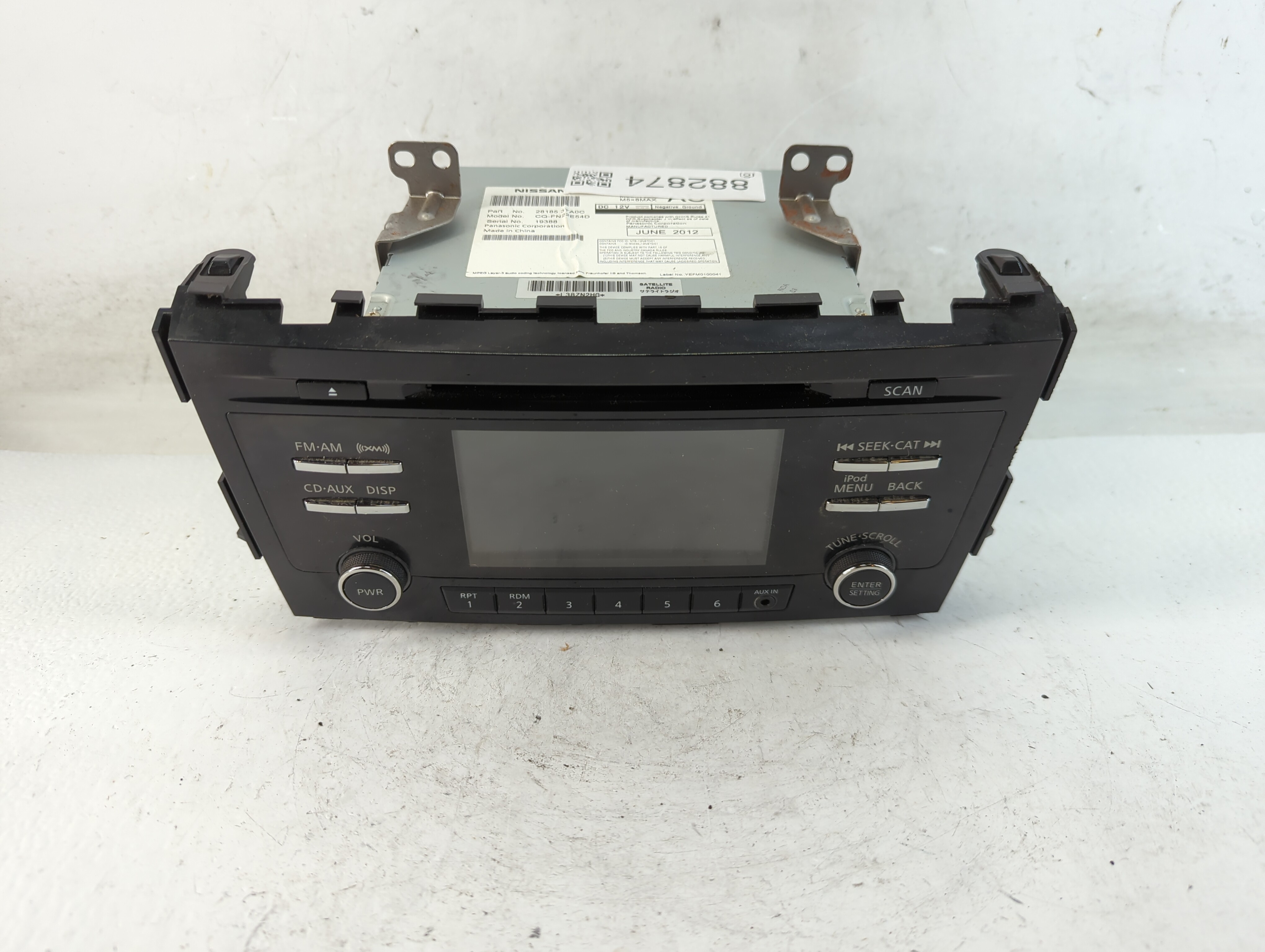 2013-2015 Nissan Altima Am Fm Cd Player Radio Receiver 882874 - Oemusedautoparts1.com