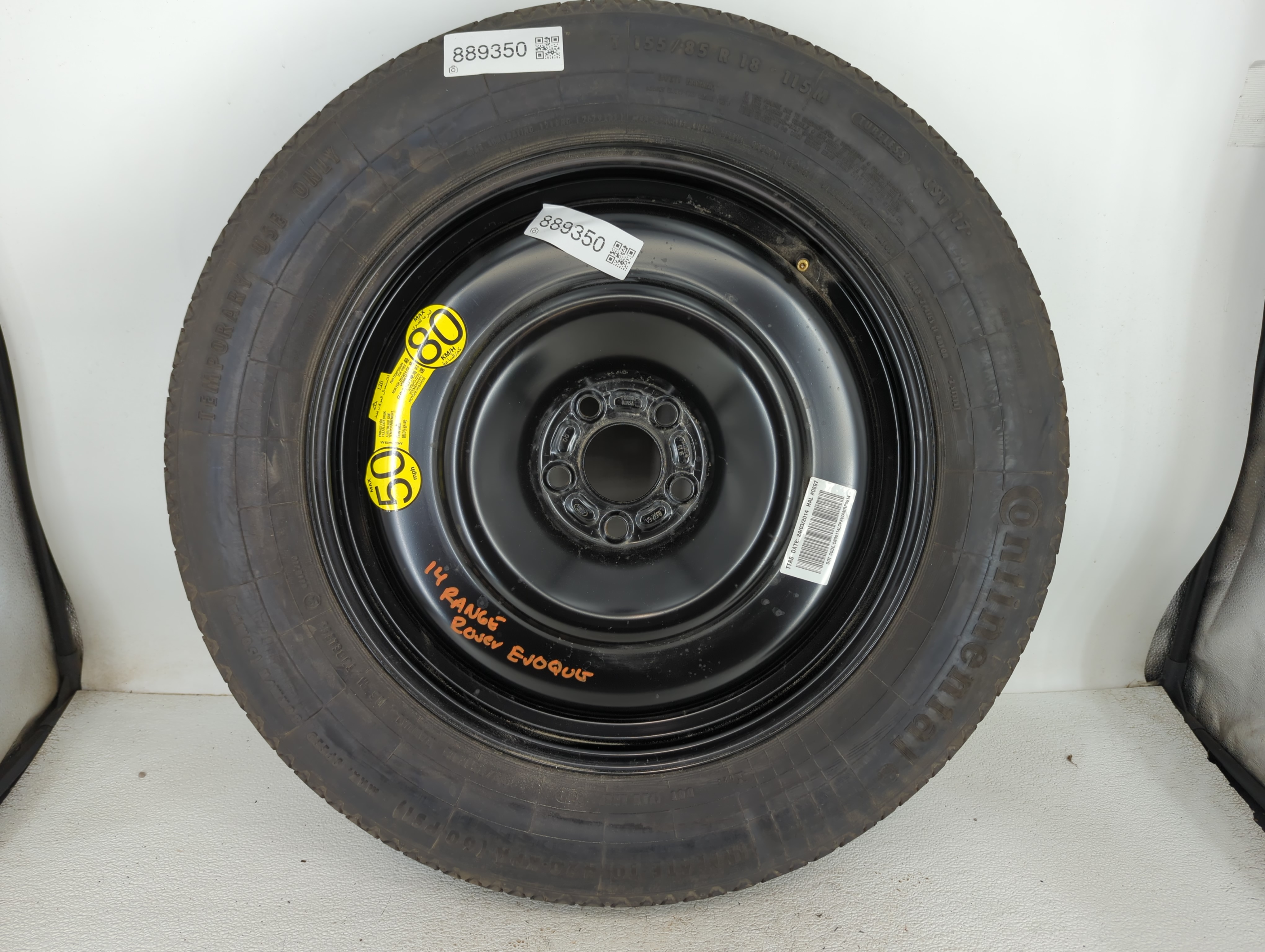 2012-2019 Land Rover Range Rover Evoque Spare Donut Tire Wheel Rim Oem 889350 - Oemusedautoparts1.com