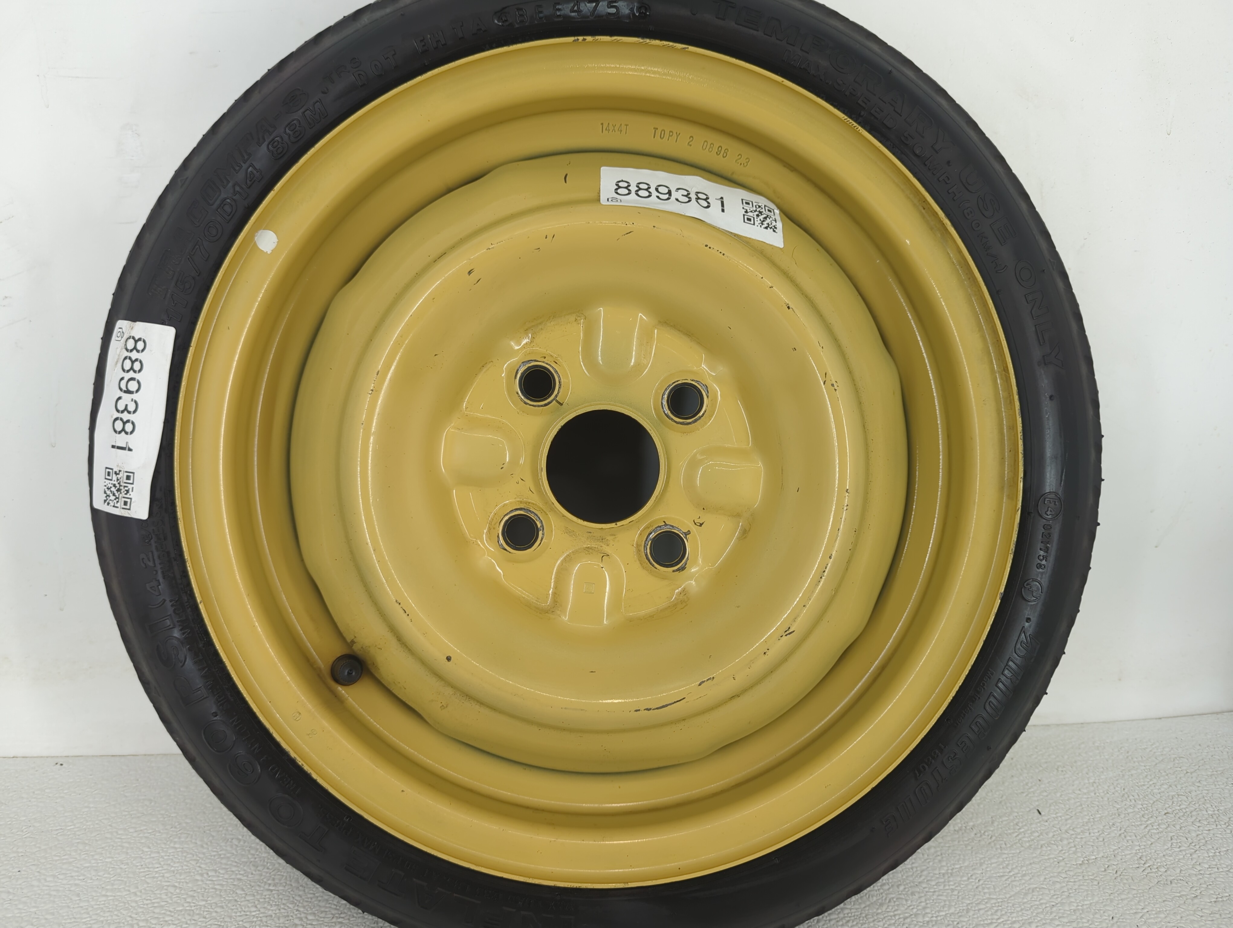 2002-2005 Honda Civic Spare Donut Tire Wheel Rim Oem 889381 - Oemusedautoparts1.com