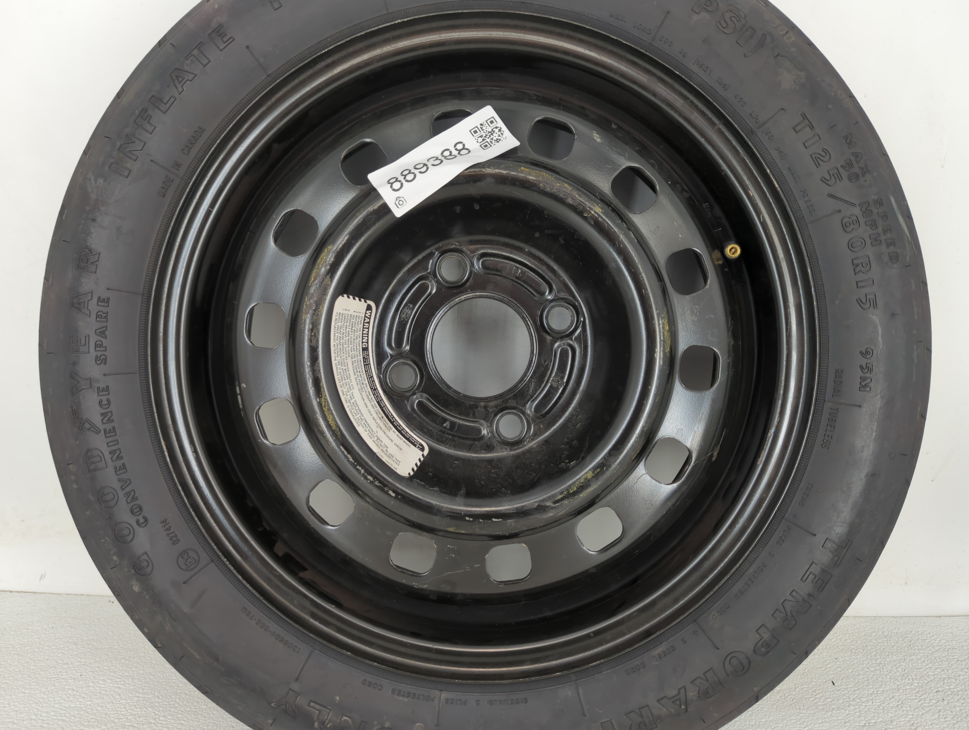 Picture of 2011-2019 Ford Fiesta Spare Donut Tire Wheel Rim Oem 889388