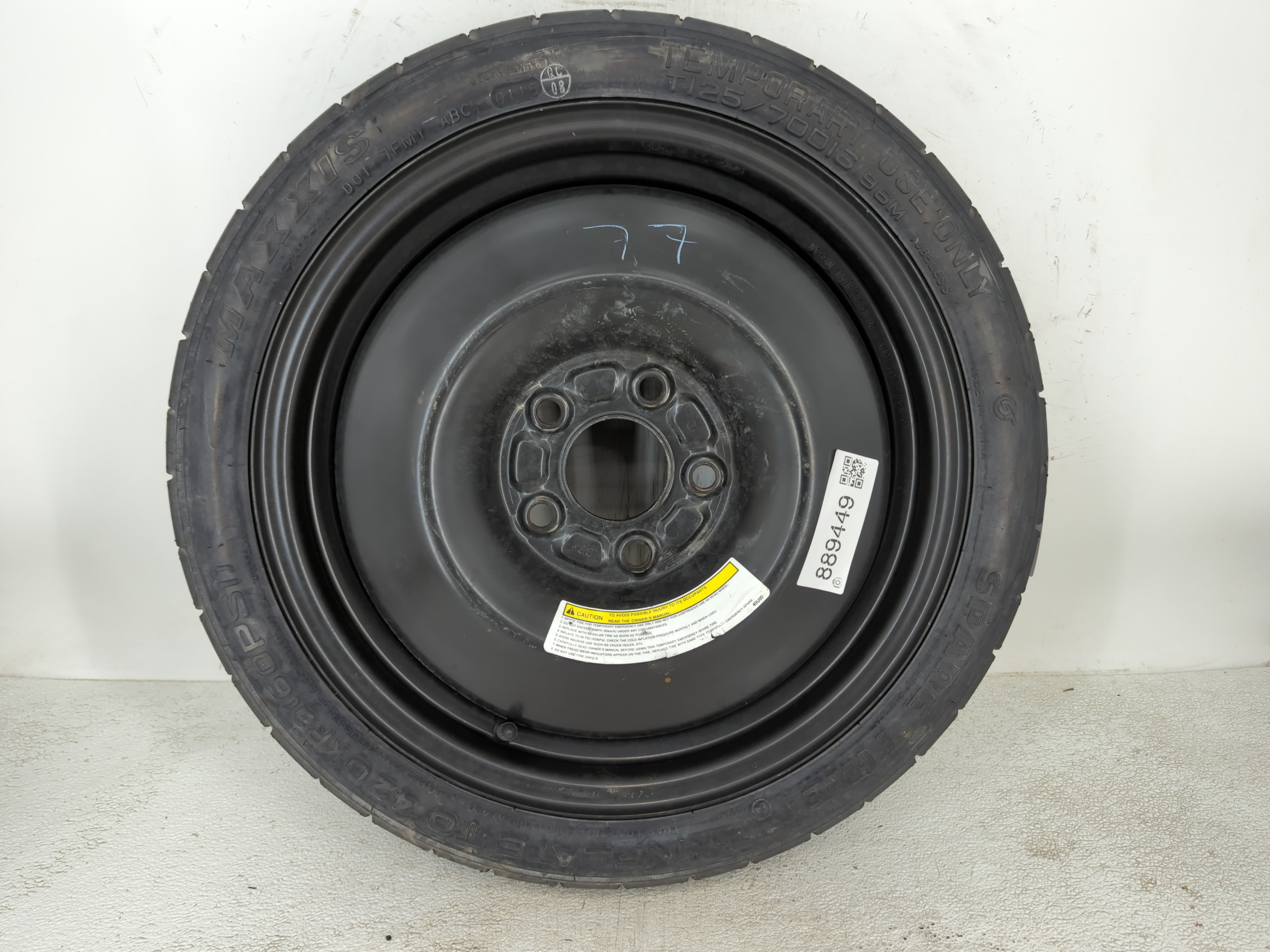 2013-2015 Nissan Sentra Spare Donut Tire Wheel Rim Oem 889449 - Oemusedautoparts1.com