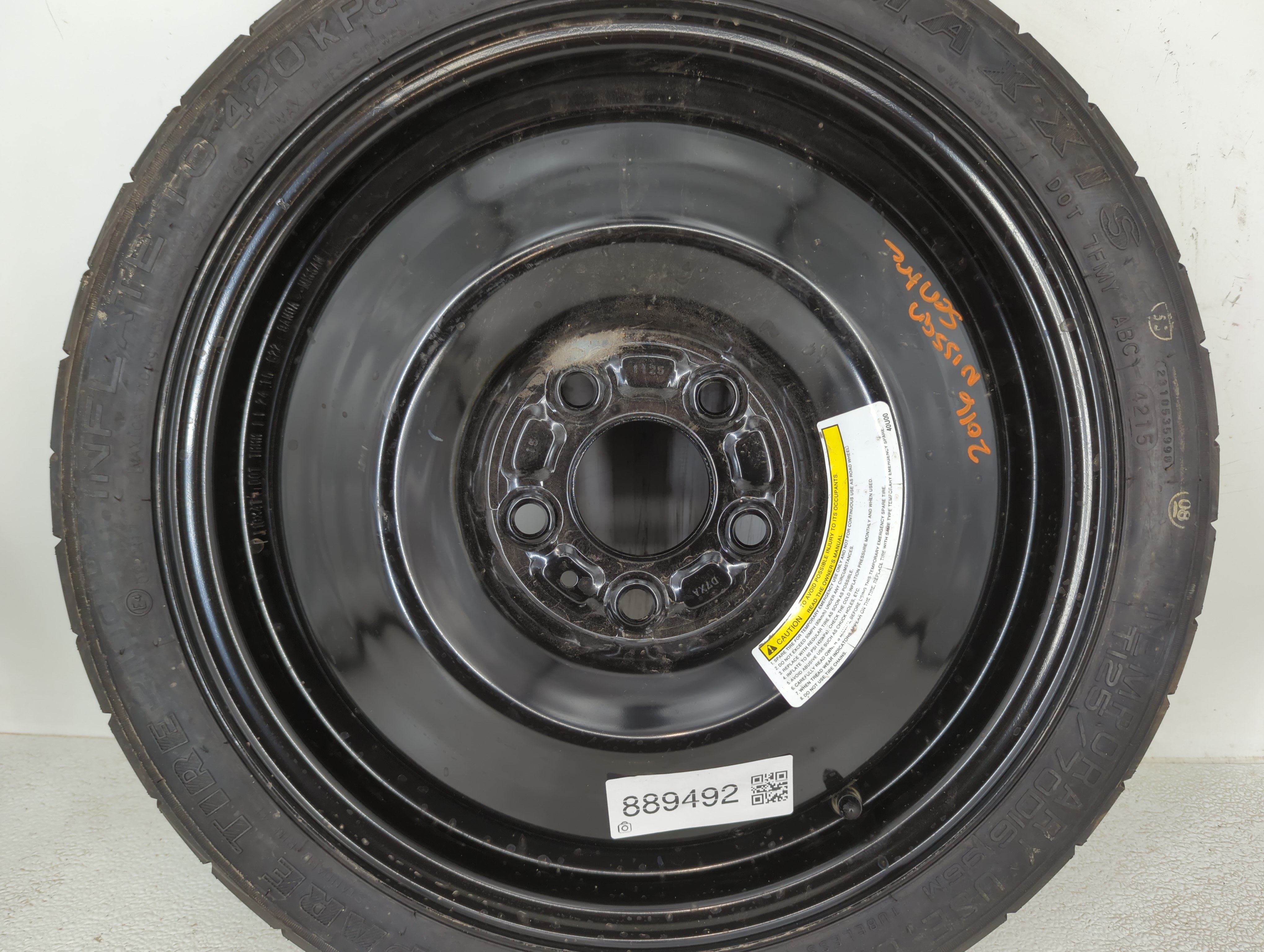 Picture of 2006-2015 Hyundai Tucson Spare Donut Tire Wheel Rim Oem 889492