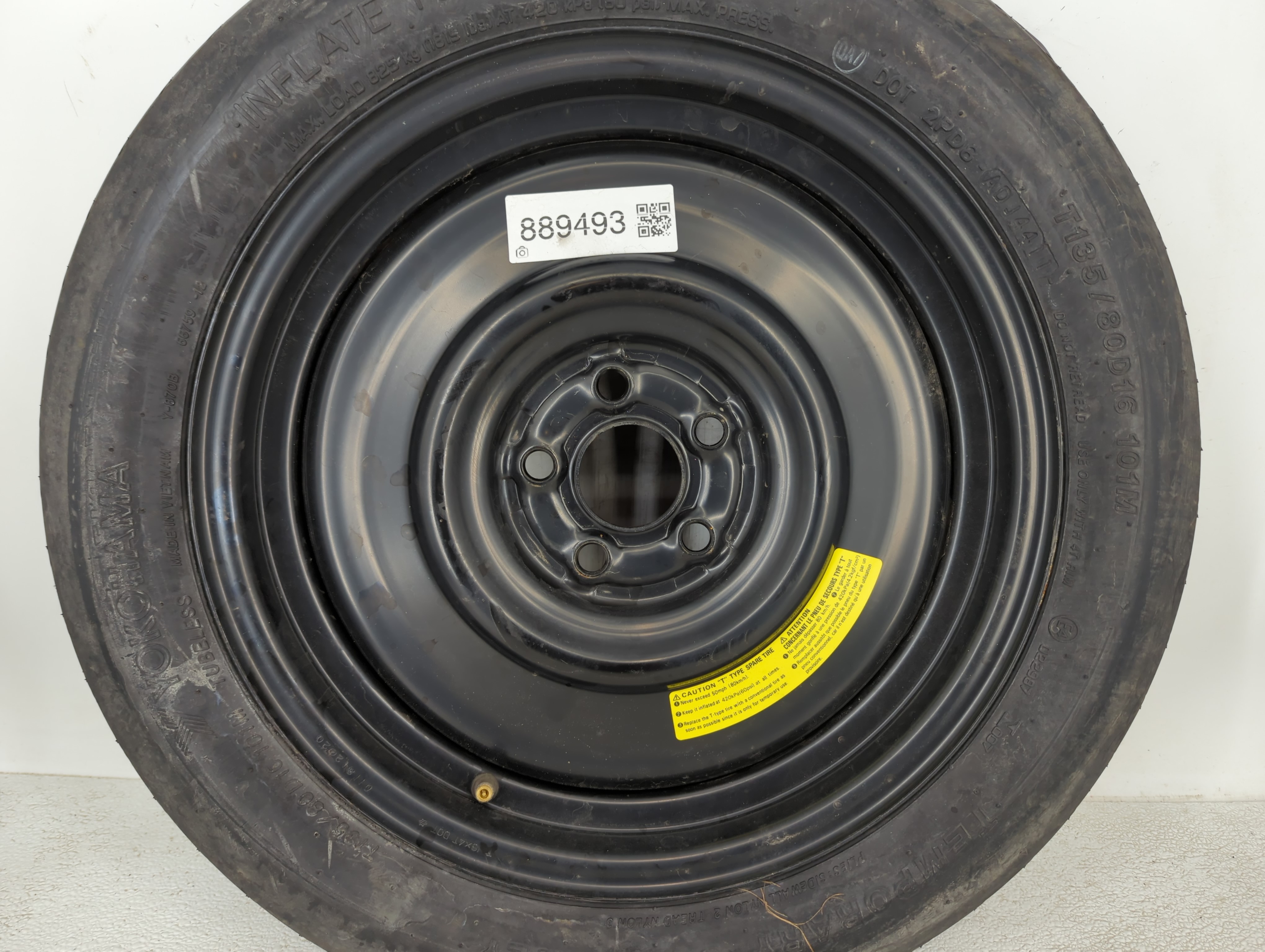 2013-2015 Acura Ilx Spare Donut Tire Wheel Rim Oem 889493 - Oemusedautoparts1.com