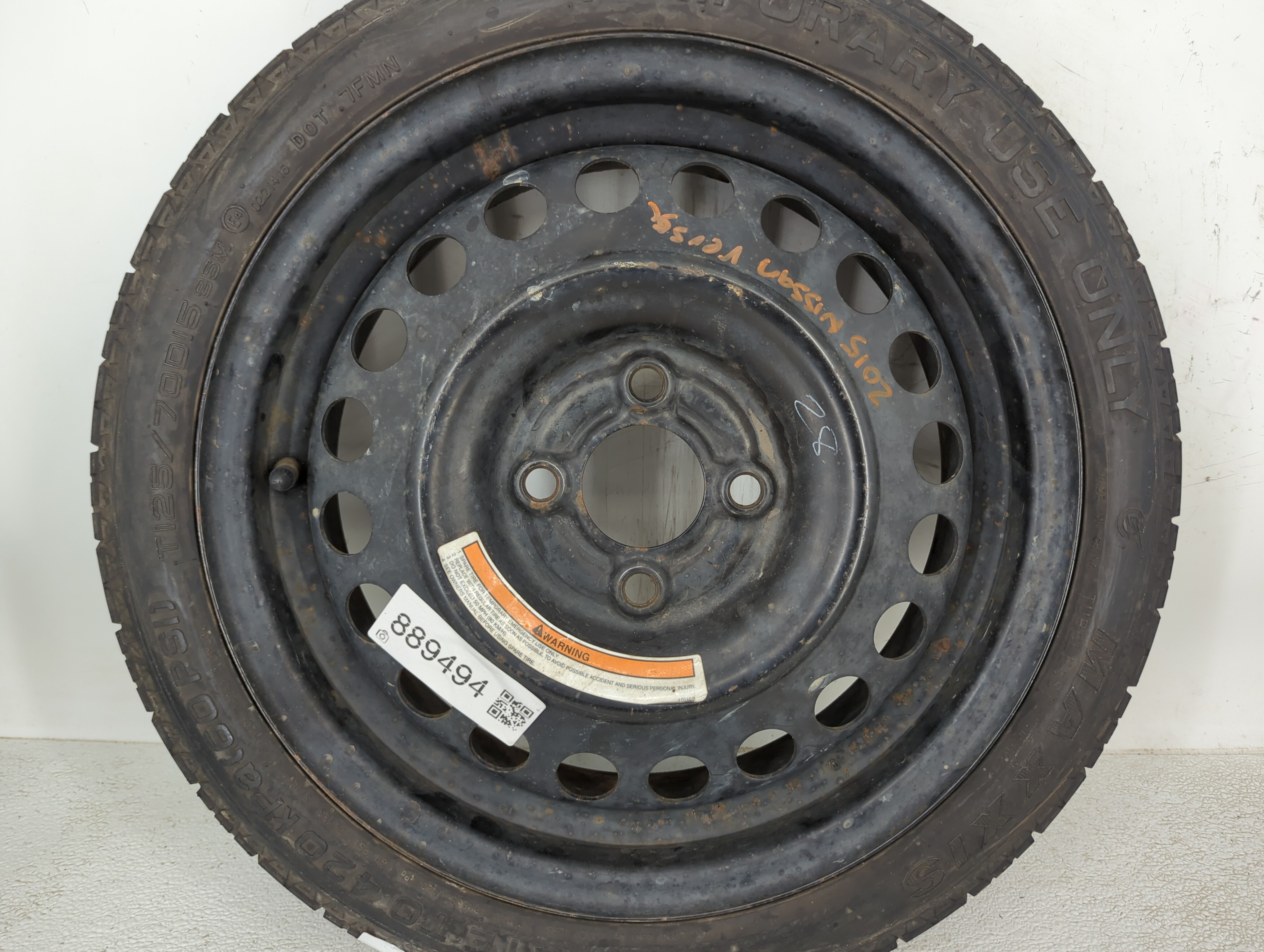 Picture of 2006-2015 Hyundai Tucson Spare Donut Tire Wheel Rim Oem 889494