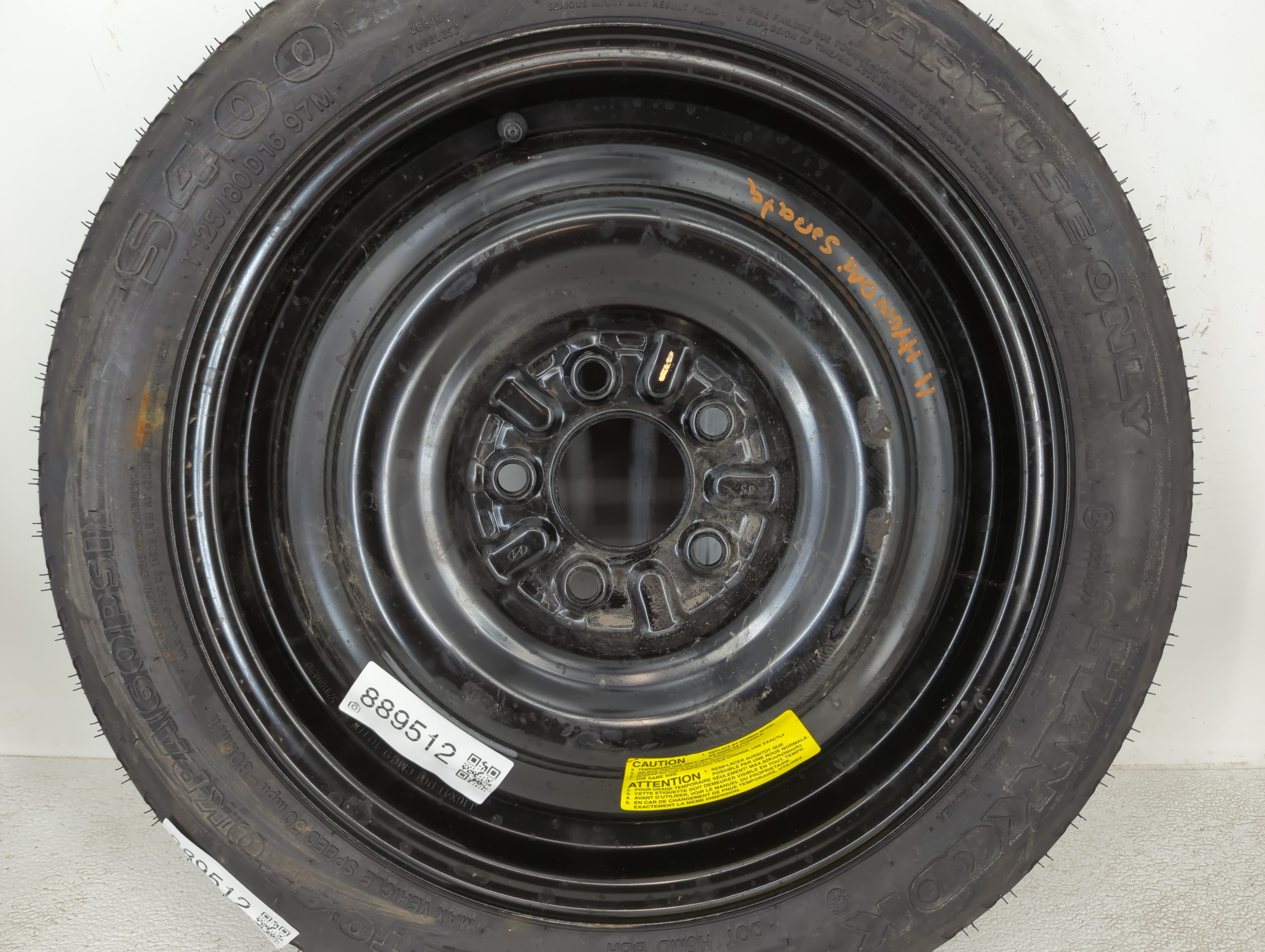 2014-2022 Kia Soul Spare Donut Tire Wheel Rim Oem 889512 - Oemusedautoparts1.com