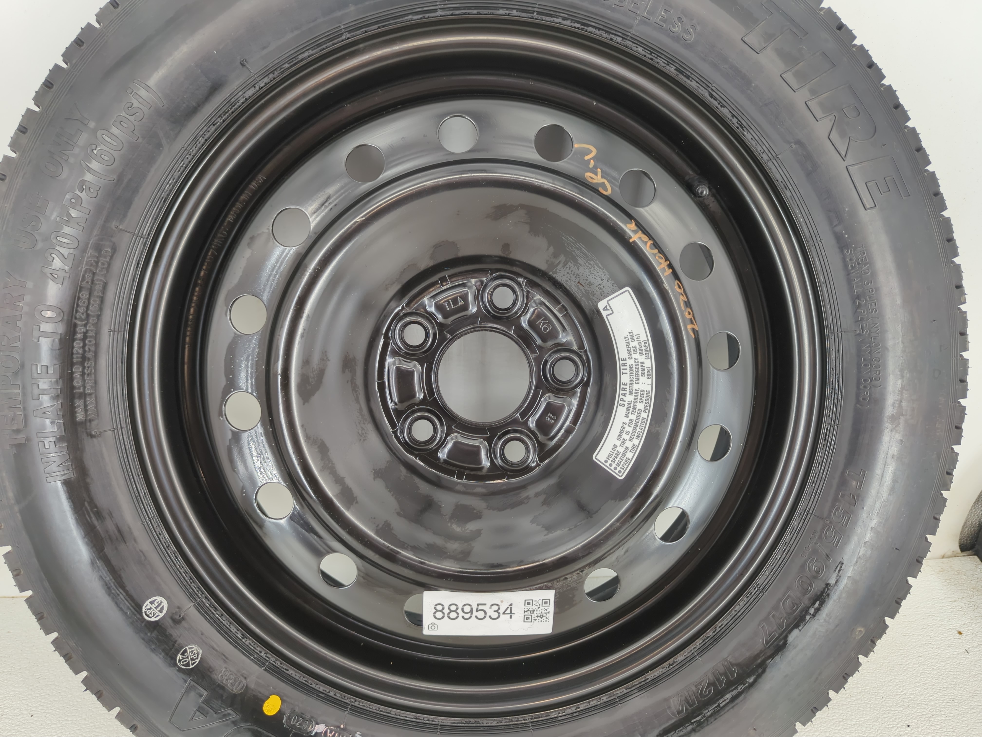 Picture of 2010 Mazda Cx-9 Spare Donut Tire Wheel Rim Oem 889534