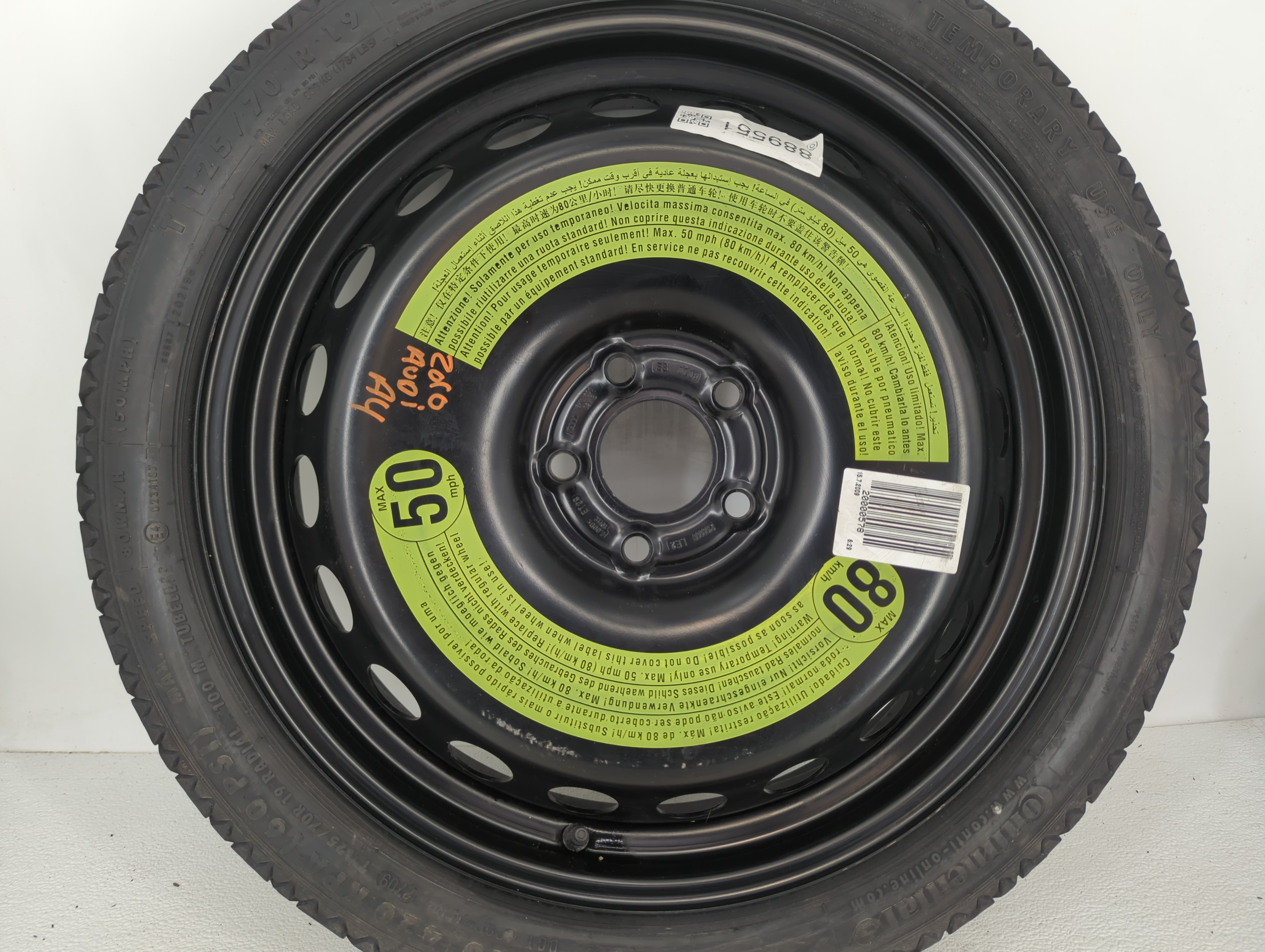 2009-2011 Audi A4 Spare Donut Tire Wheel Rim Oem 889551 - Oemusedautoparts1.com