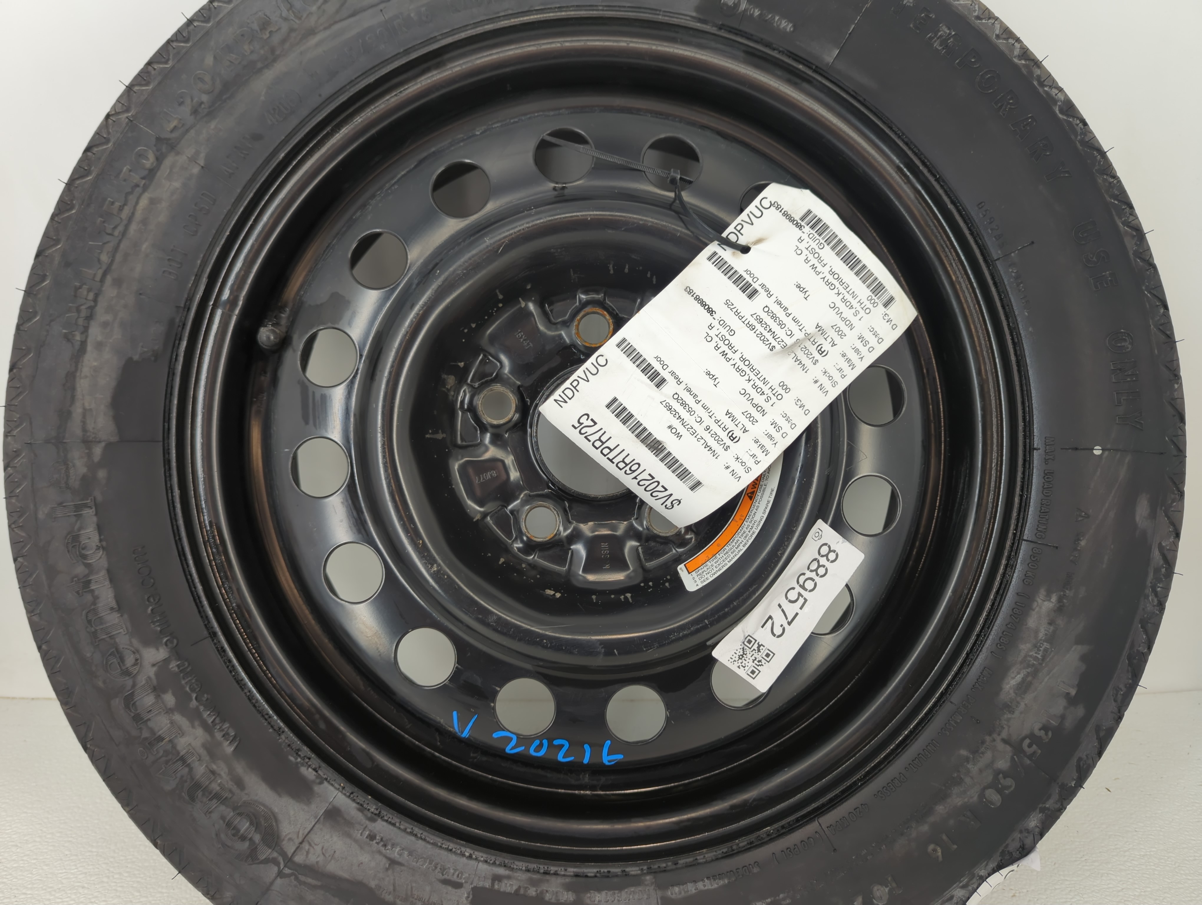 2012-2015 Volkswagen Passat Spare Donut Tire Wheel Rim Oem 889572 - Oemusedautoparts1.com
