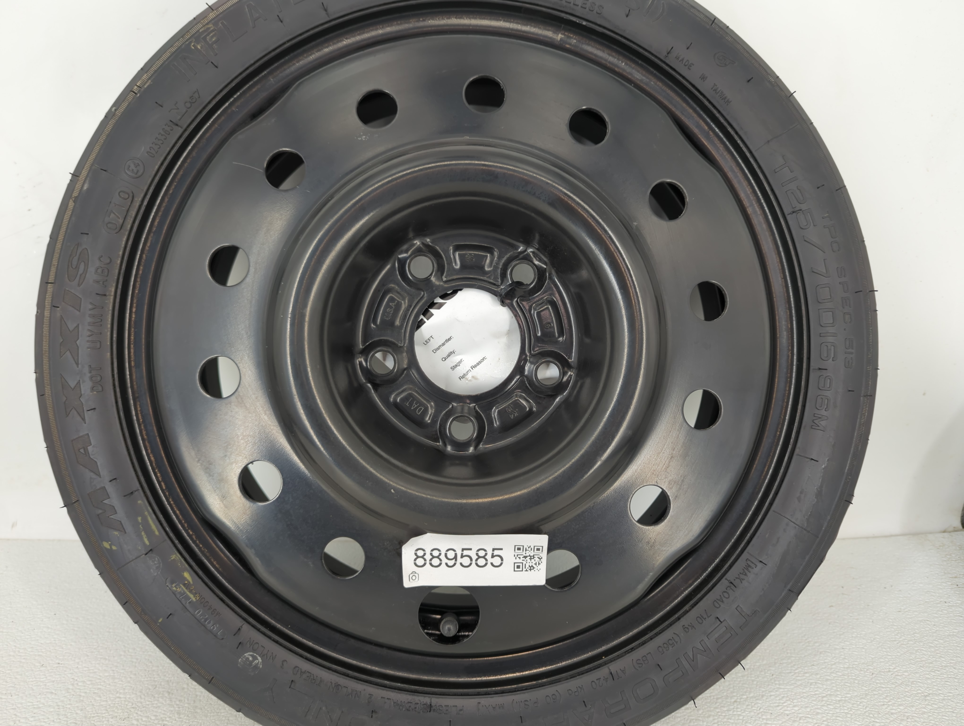 Picture of 2006-2015 Hyundai Tucson Spare Donut Tire Wheel Rim Oem 889585