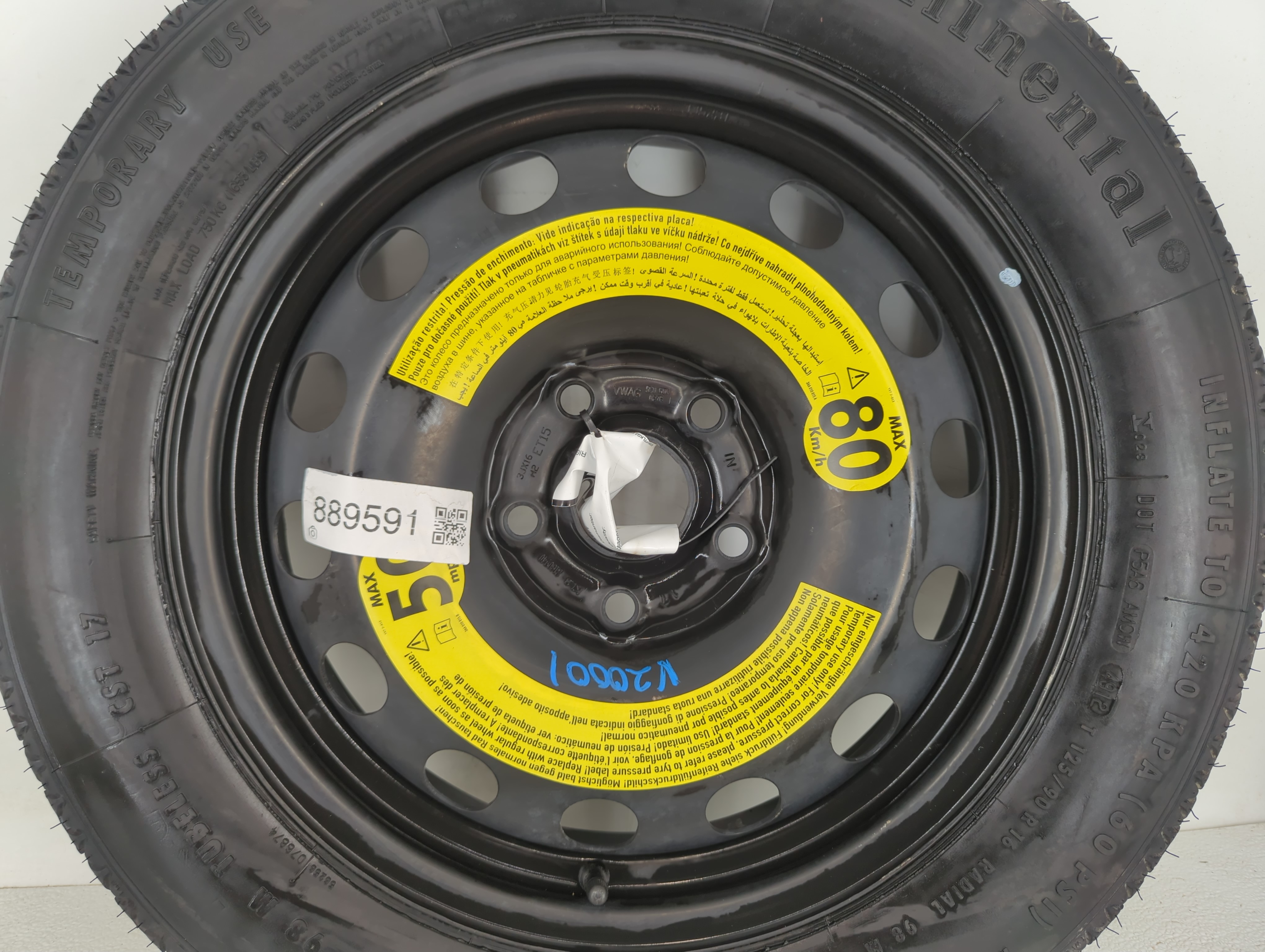 Picture of Volkswagen Beetle Spare Donut Tire Wheel Rim Oem 889591