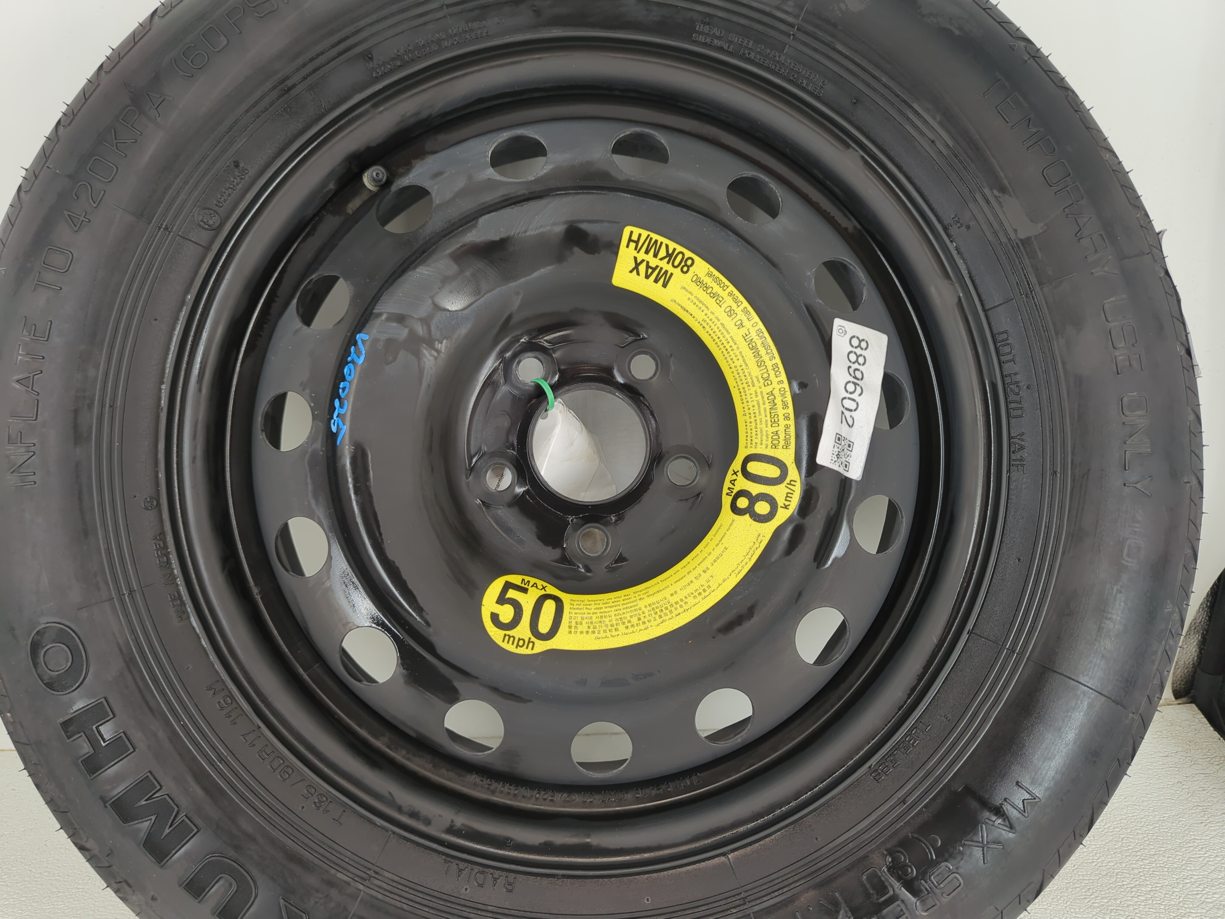 2016 Subaru Brz Spare Donut Tire Wheel Rim Oem 889602 - Oemusedautoparts1.com