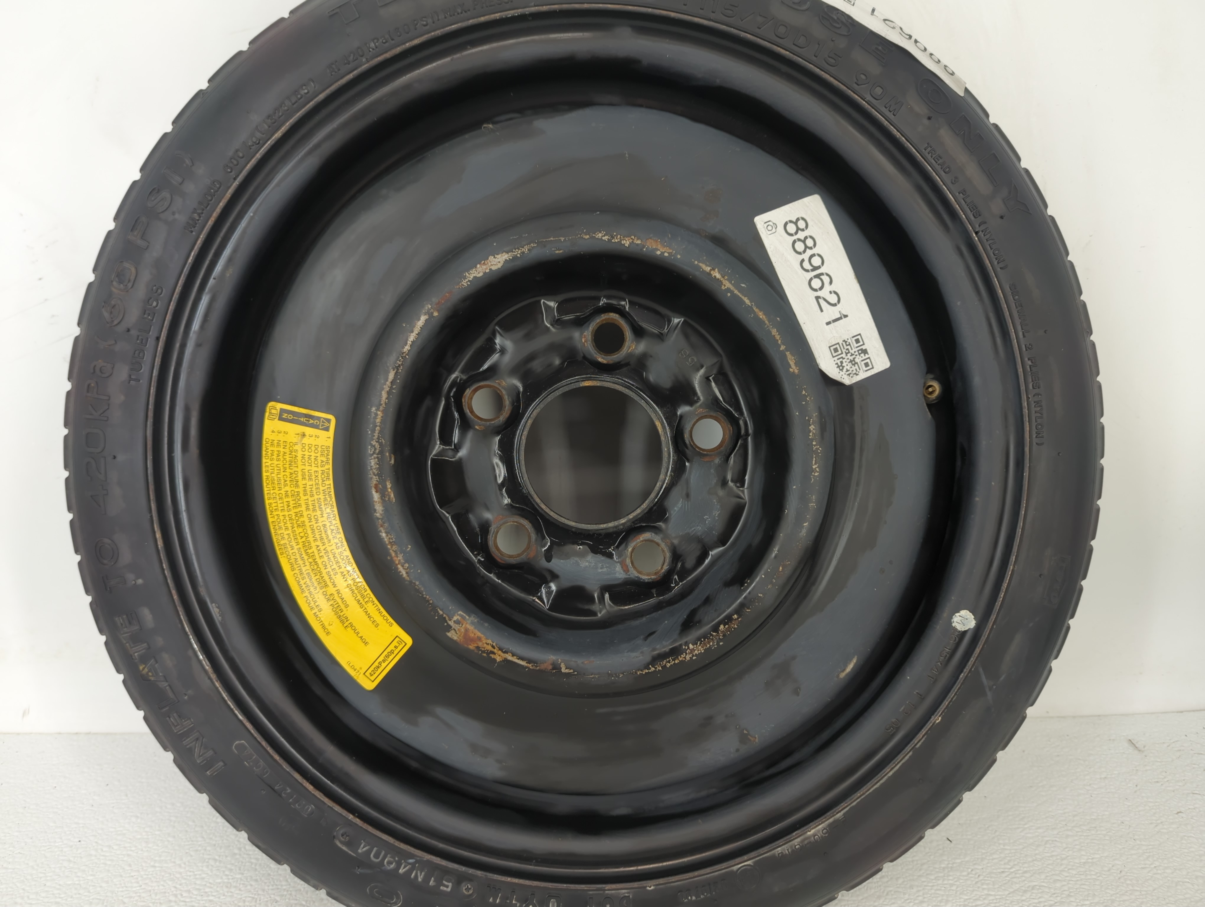 2010-2013 Mazda 3 Spare Donut Tire Wheel Rim Oem 889621 - Oemusedautoparts1.com
