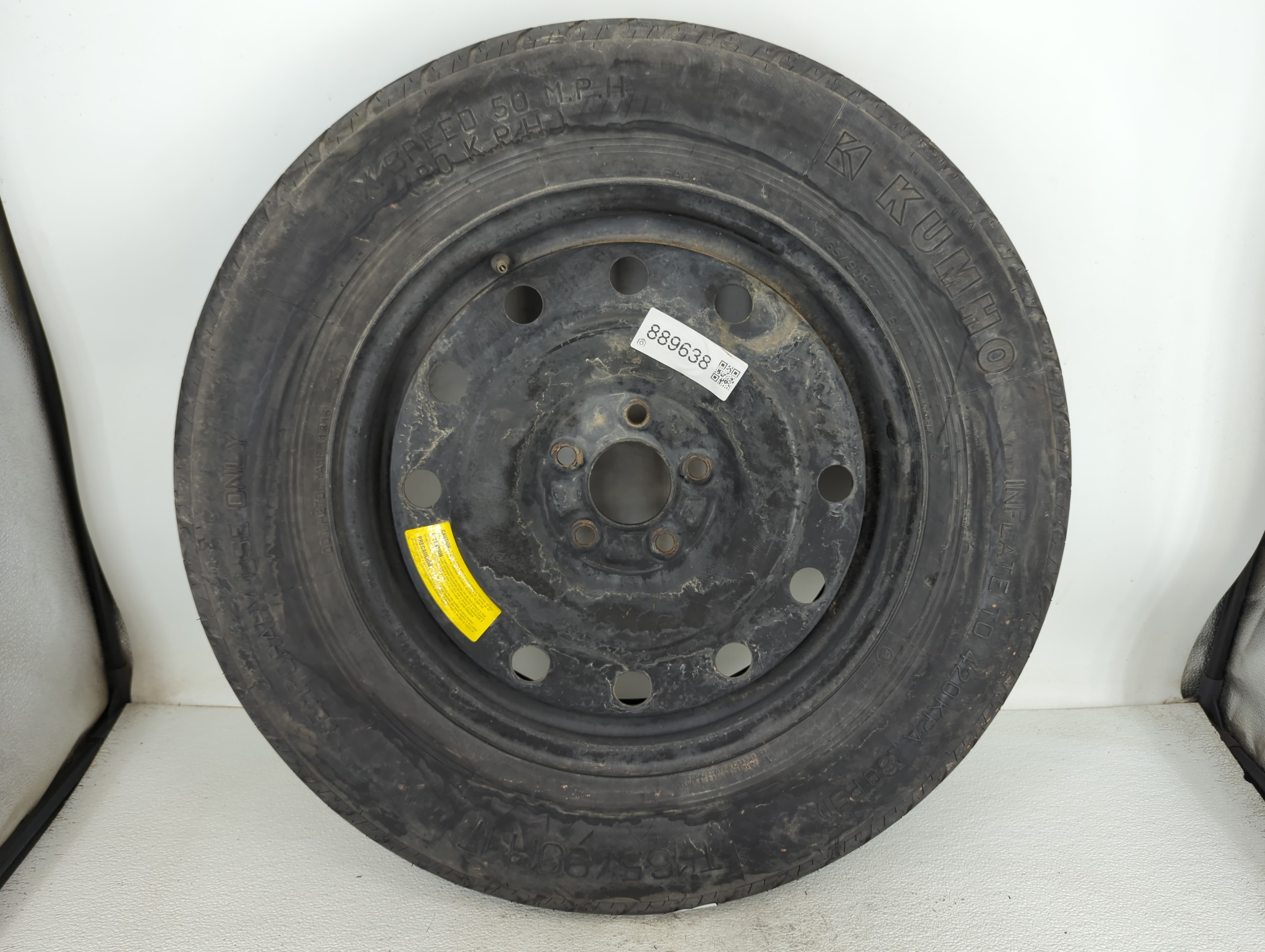 2016-2018 Kia Sorento Spare Donut Tire Wheel Rim Oem 889638 - Oemusedautoparts1.com