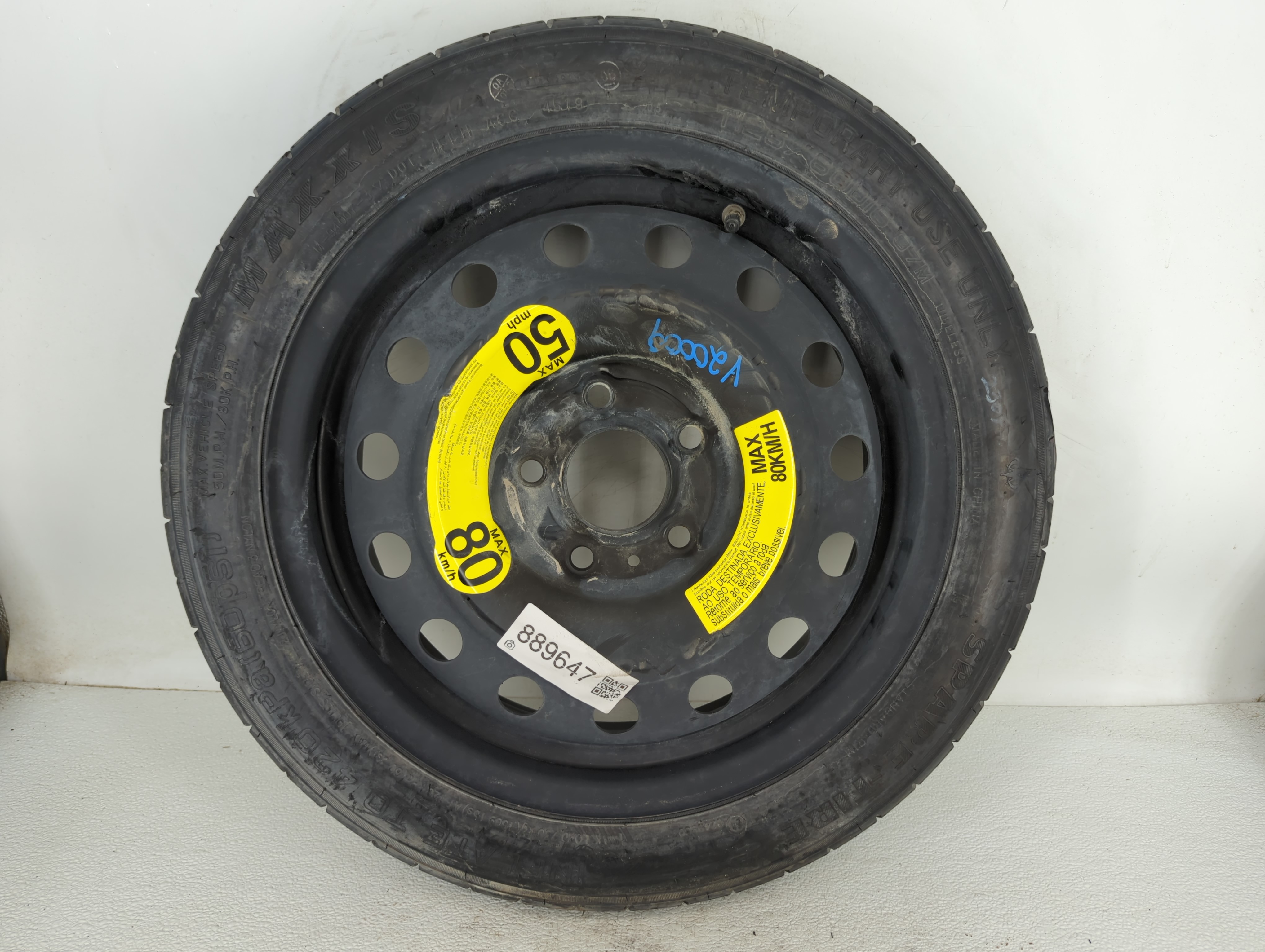 Picture of 2021-2022 Kia Seltos Spare Donut Tire Wheel Rim Oem 889647