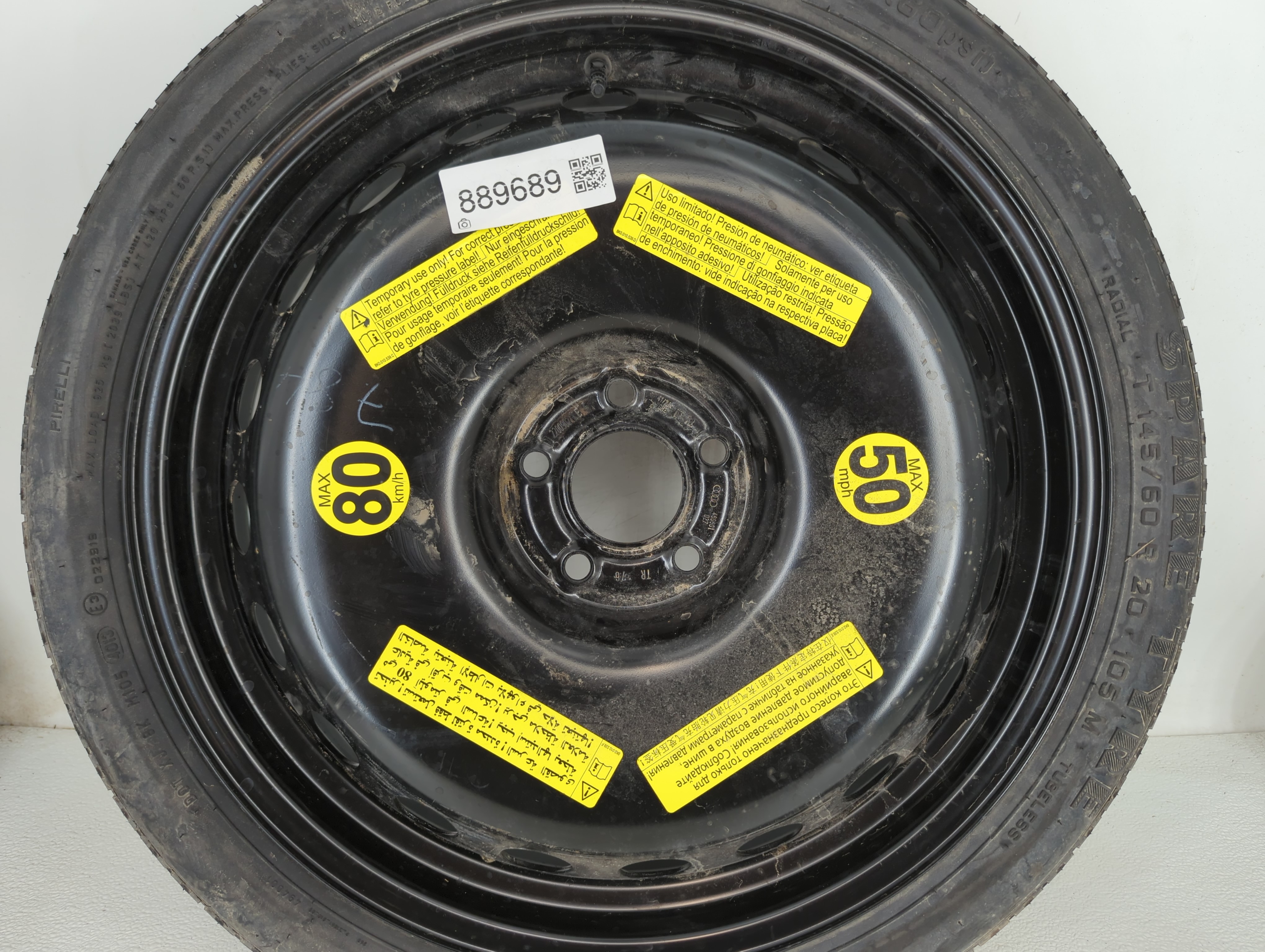 2012-2018 Audi A6 Spare Donut Tire Wheel Rim Oem 889689 - Oemusedautoparts1.com