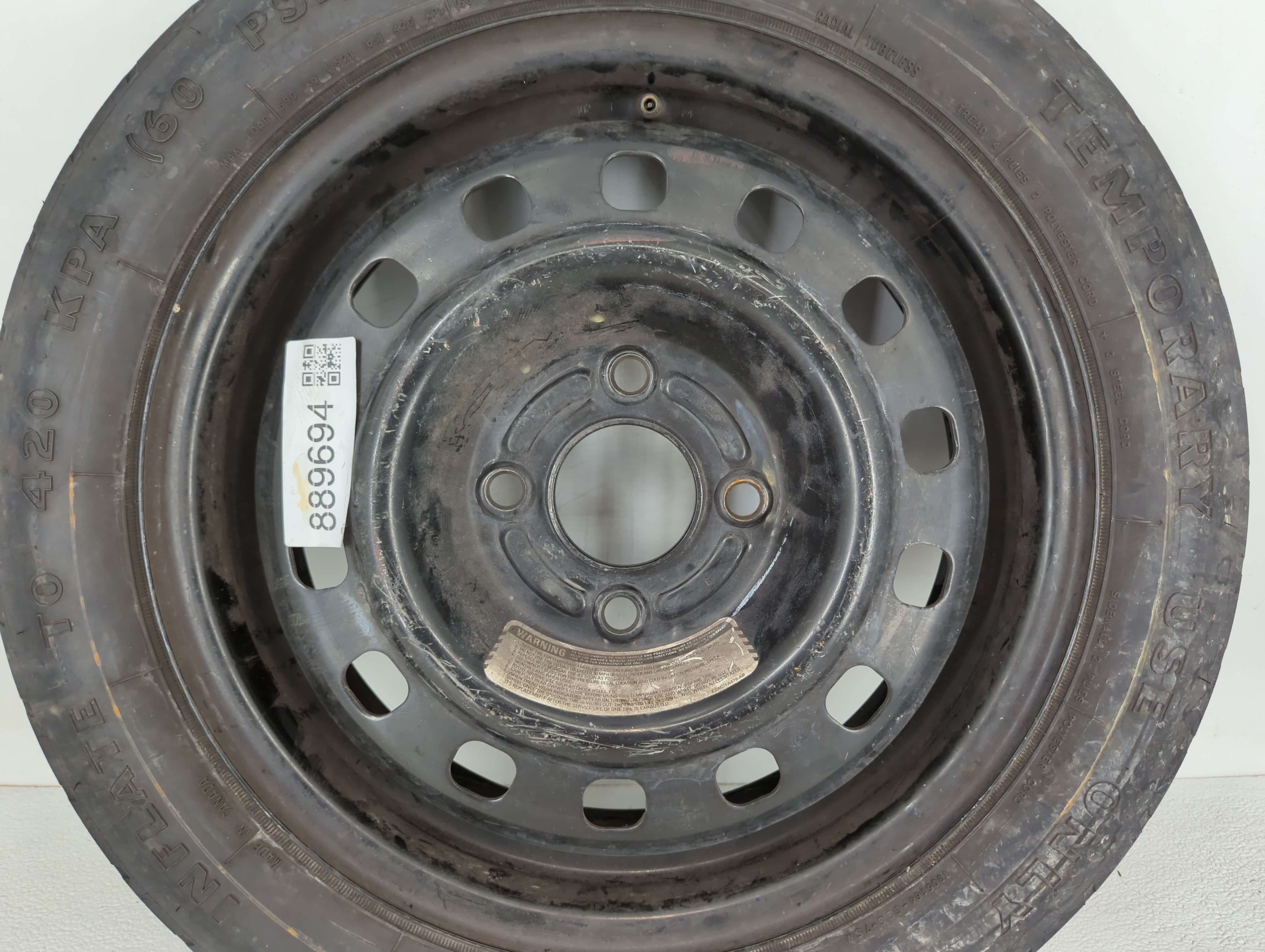 Picture of 2011-2019 Ford Fiesta Spare Donut Tire Wheel Rim Oem 889694