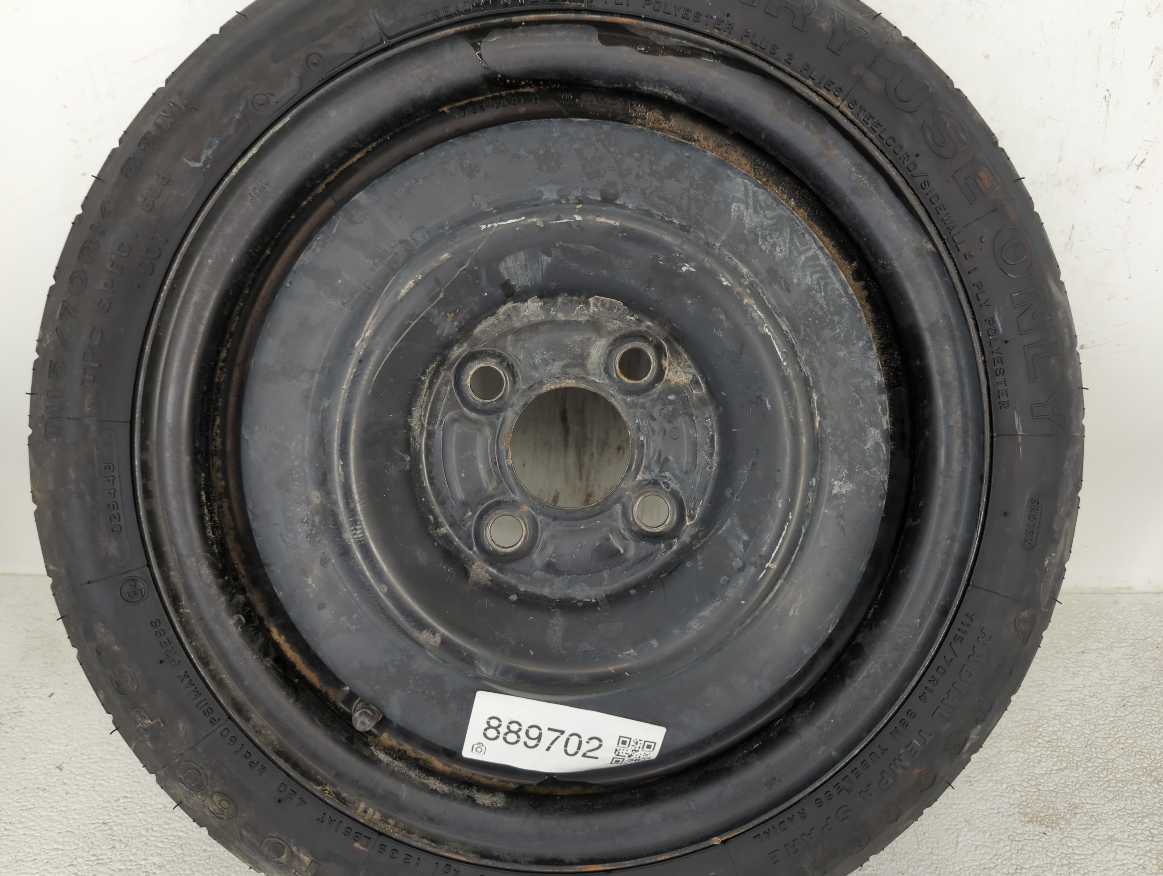 Picture of 1995-1997 Toyota Corolla Spare Donut Tire Wheel Rim Oem 889702