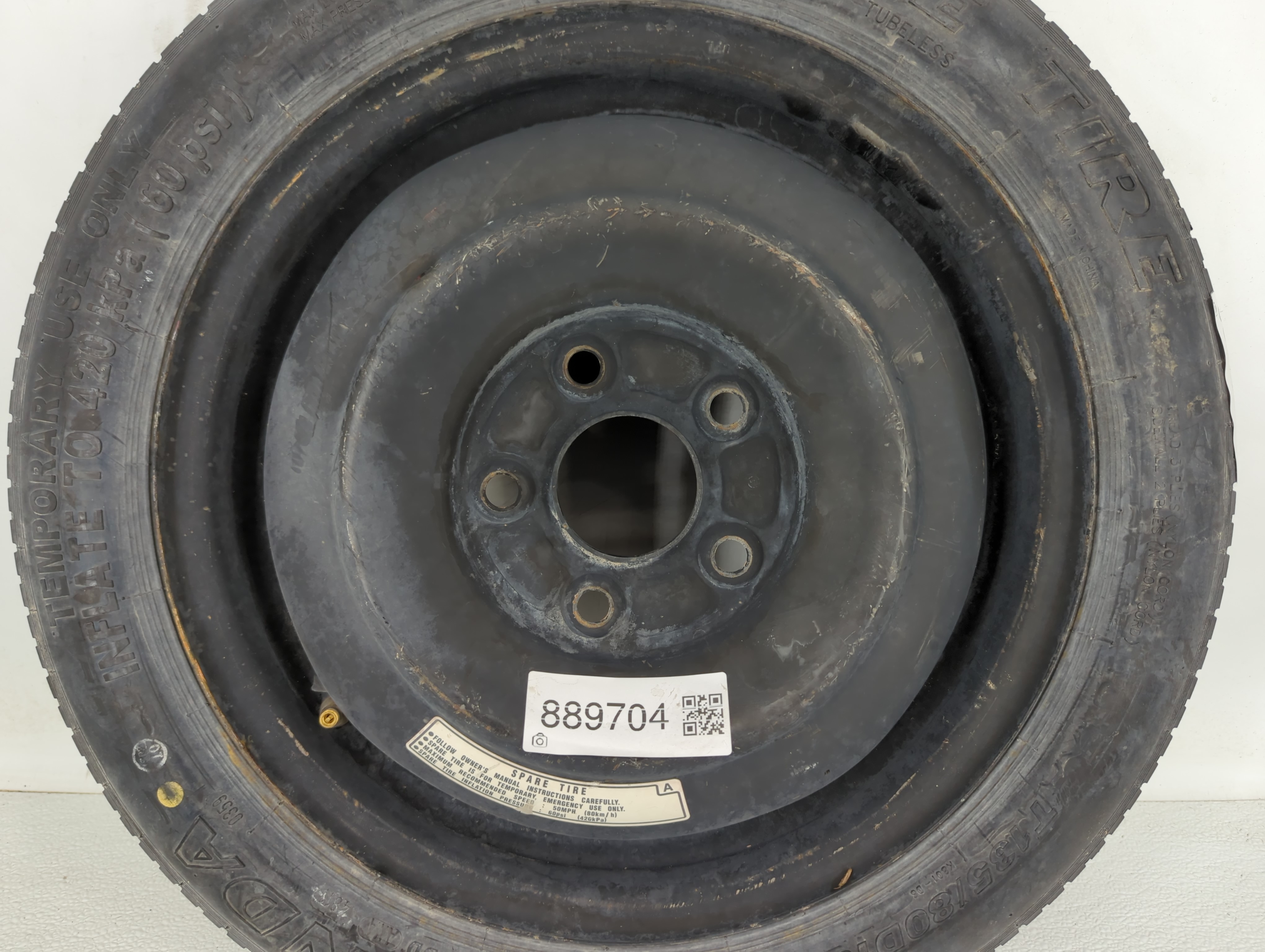2012-2015 Honda Civic Spare Donut Tire Wheel Rim Oem 889704 - Oemusedautoparts1.com