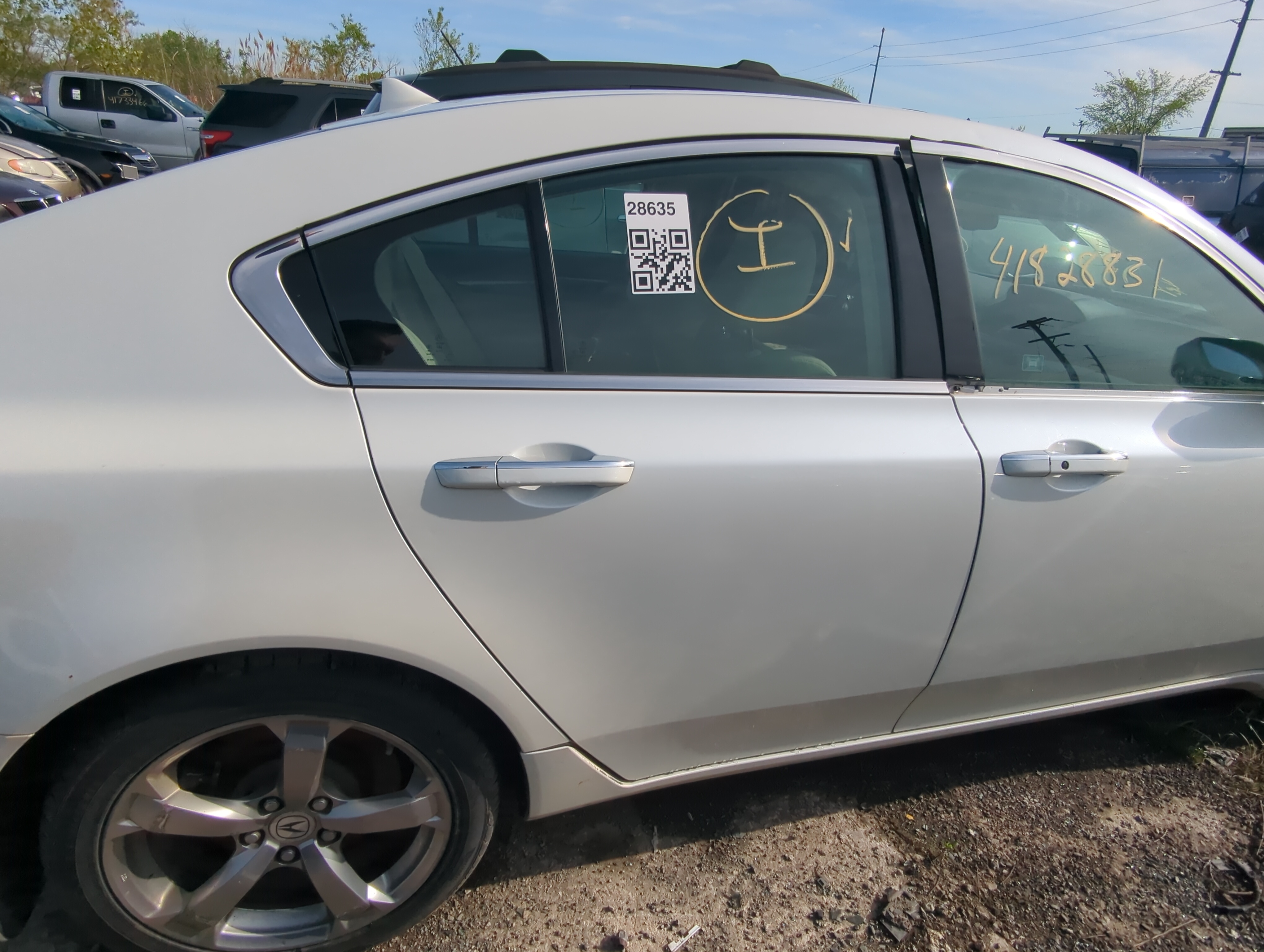 2009-2014 Acura Tl Passenger Rear Door Oem 898710 - Oemusedautoparts1.com