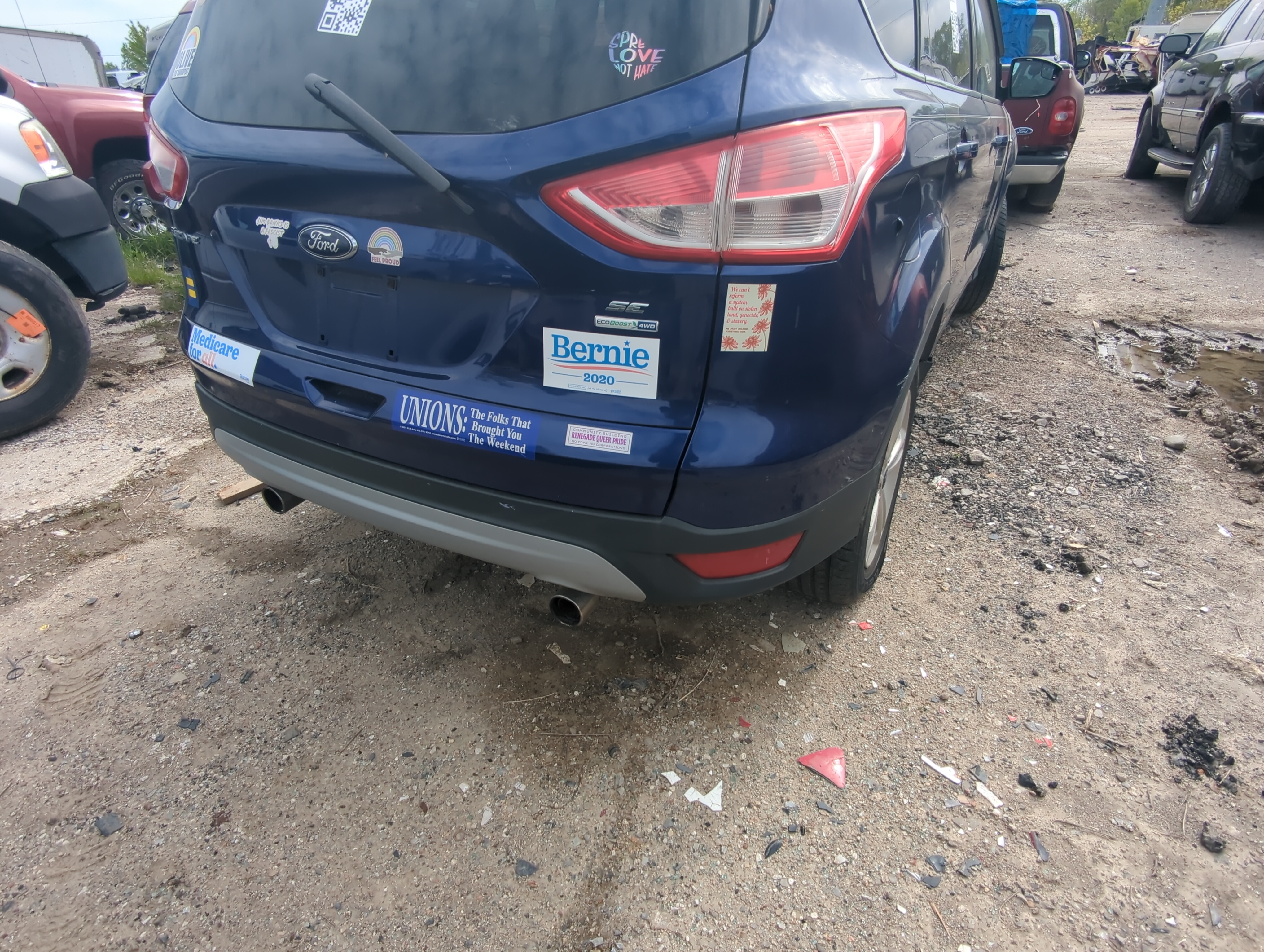 2013-2016 Ford Escape Rear Bumper Assembly Oem 907410 - Oemusedautoparts1.com