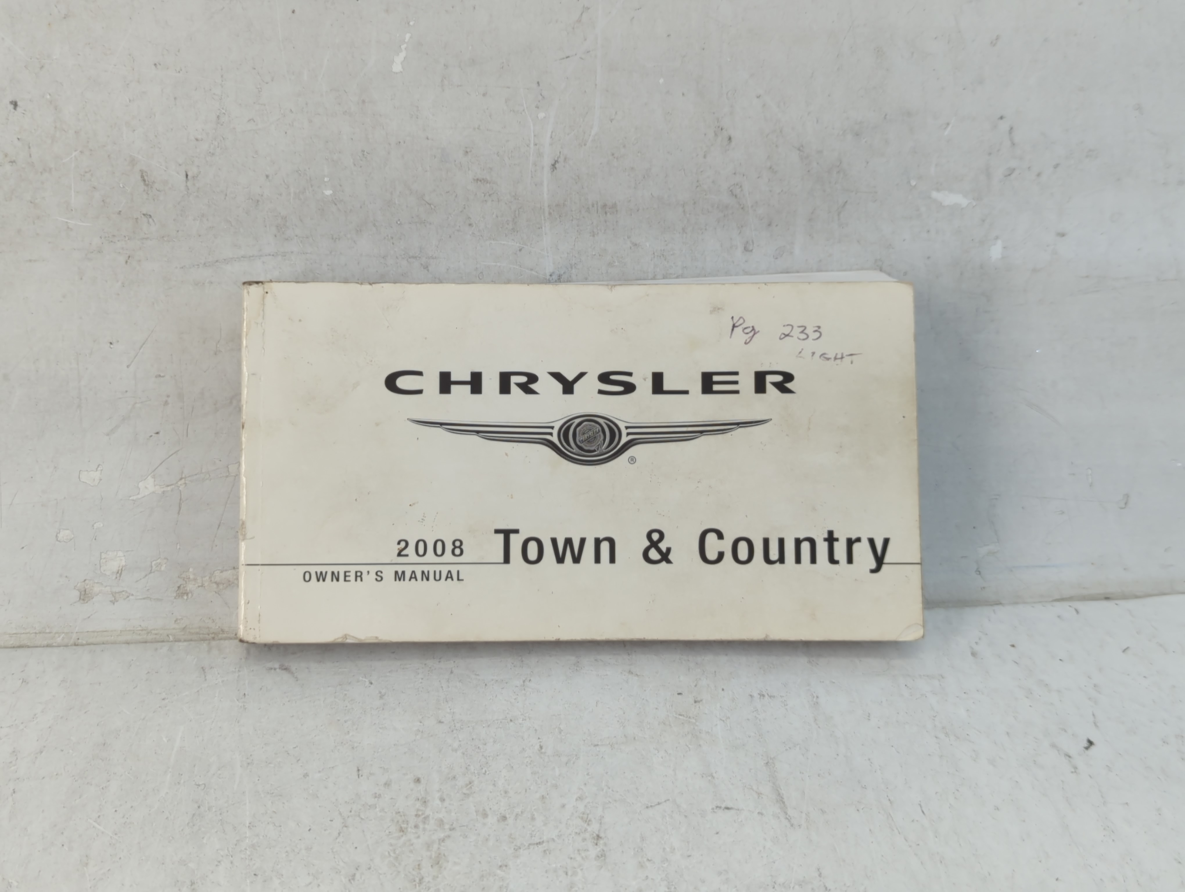 2008 Chrysler Town & Country Owners Manual Book Guide 923012 - Oemusedautoparts1.com