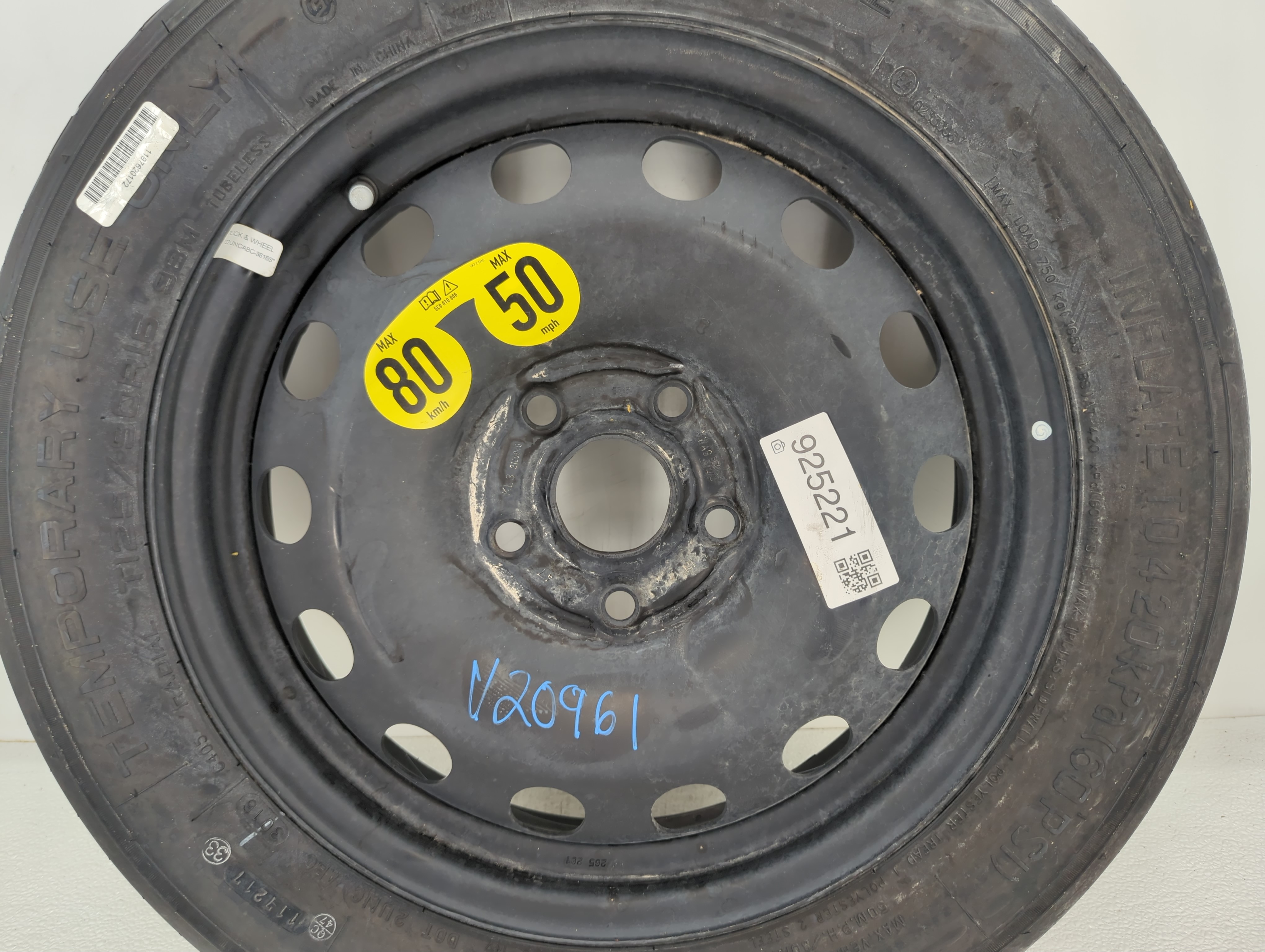 Picture of 2015-2018 Volkswagen Jetta Spare Donut Tire Wheel Rim Oem 925221