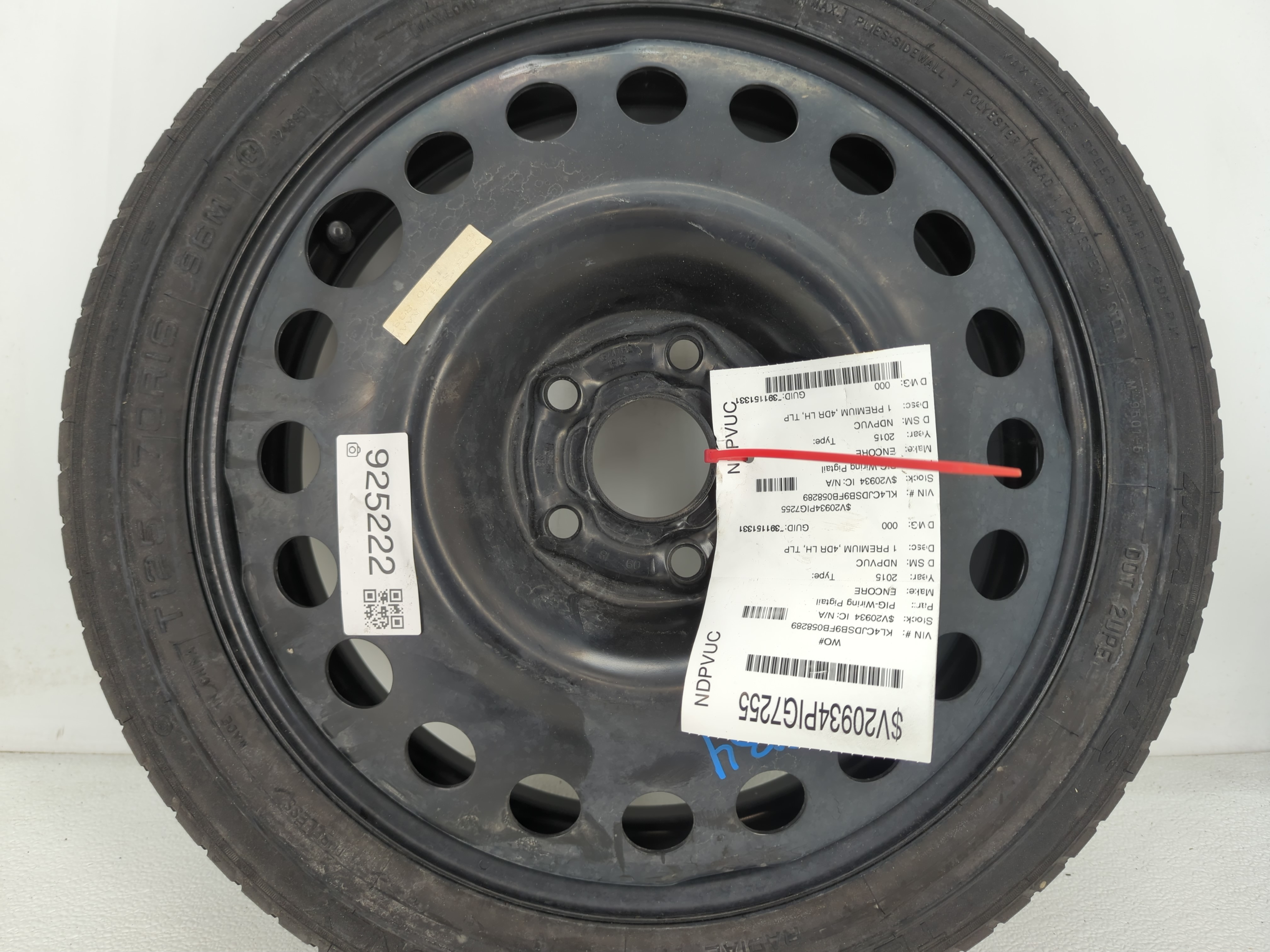 2013-2022 Buick Encore Spare Donut Tire Wheel Rim Oem 925222 - Oemusedautoparts1.com