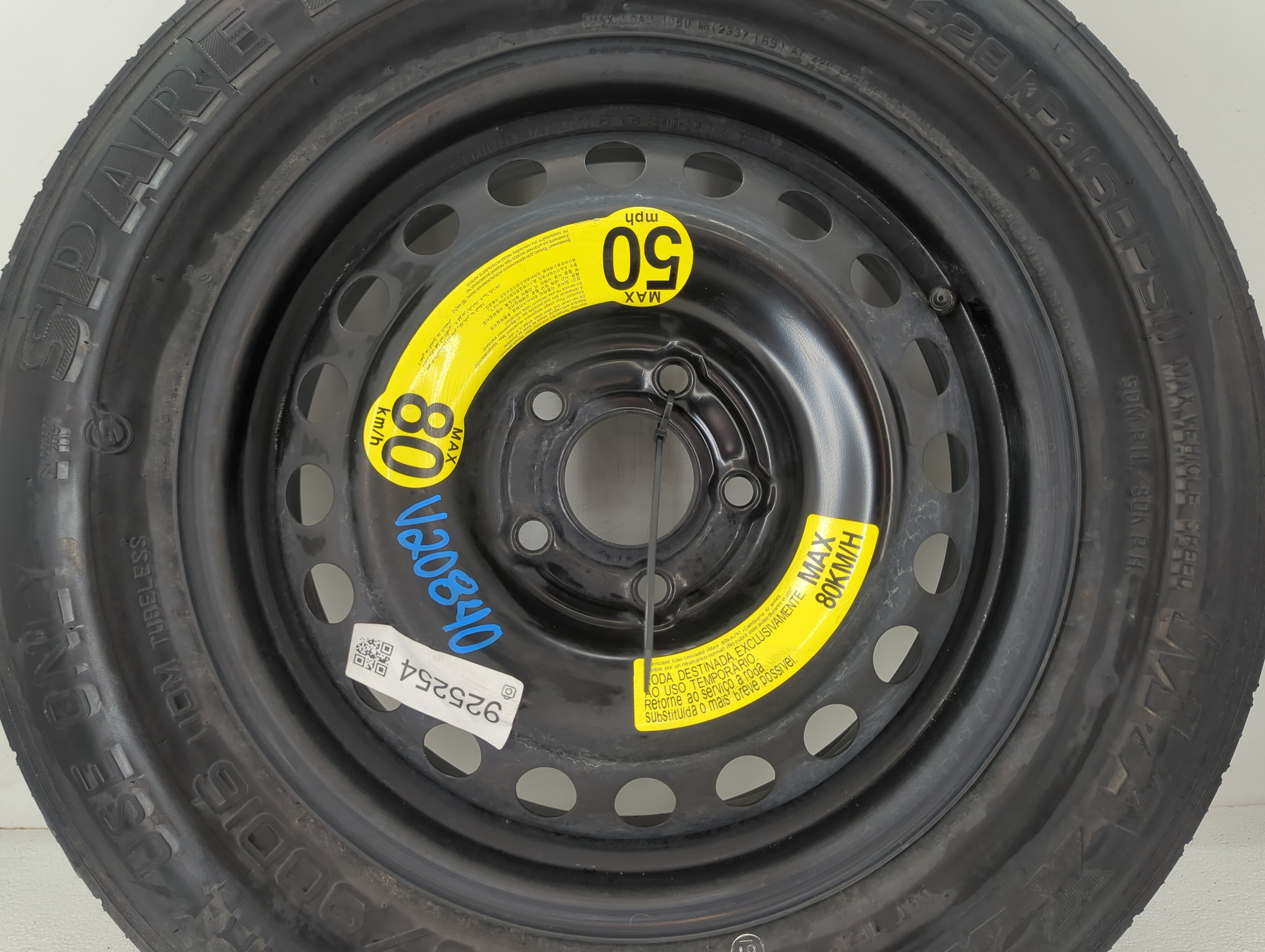 Picture of 2017-2022 Kia Sportage Spare Donut Tire Wheel Rim Oem 925254