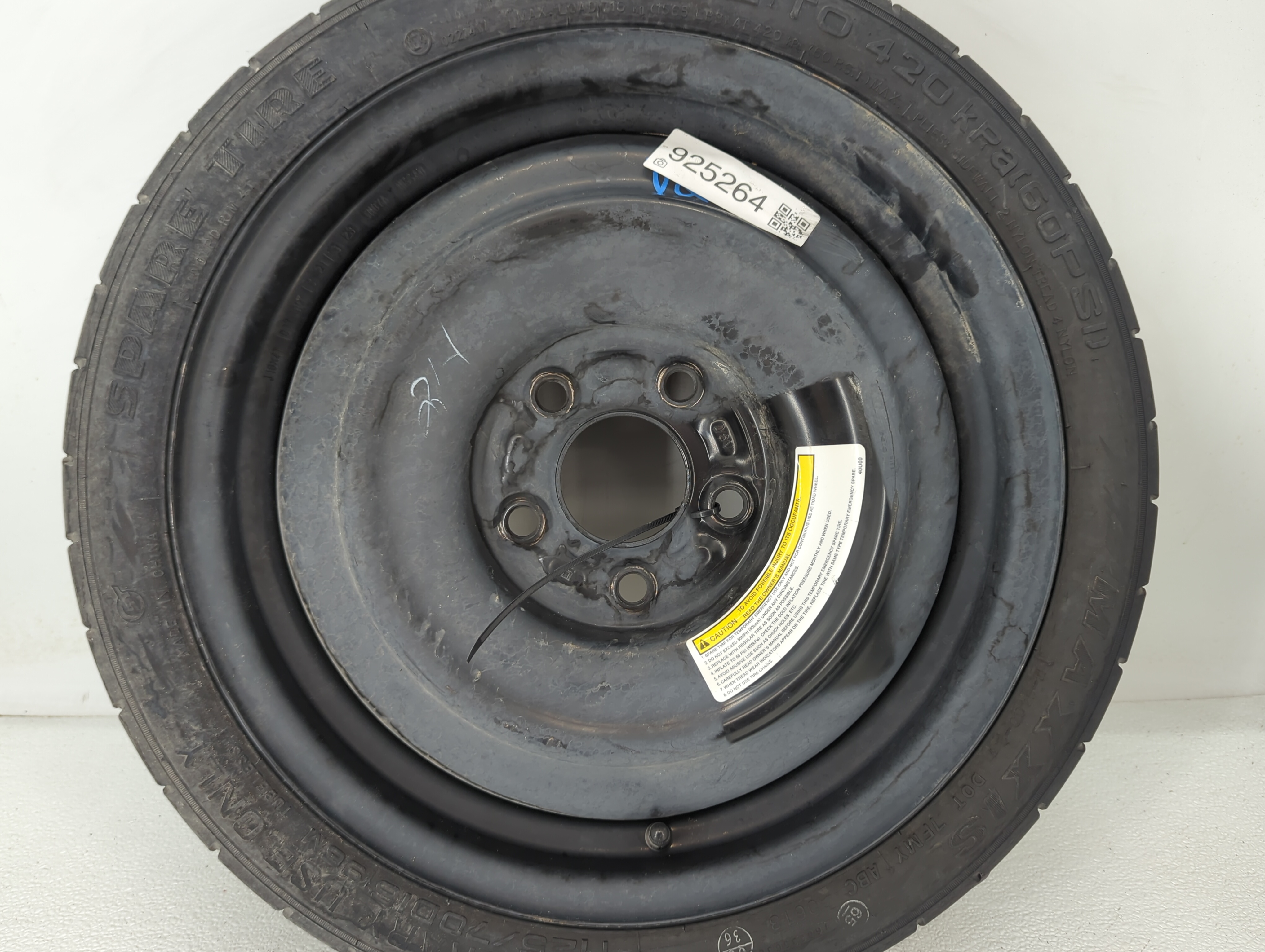 2020-2022 Nissan Sentra Spare Donut Tire Wheel Rim Oem 925264 - Oemusedautoparts1.com