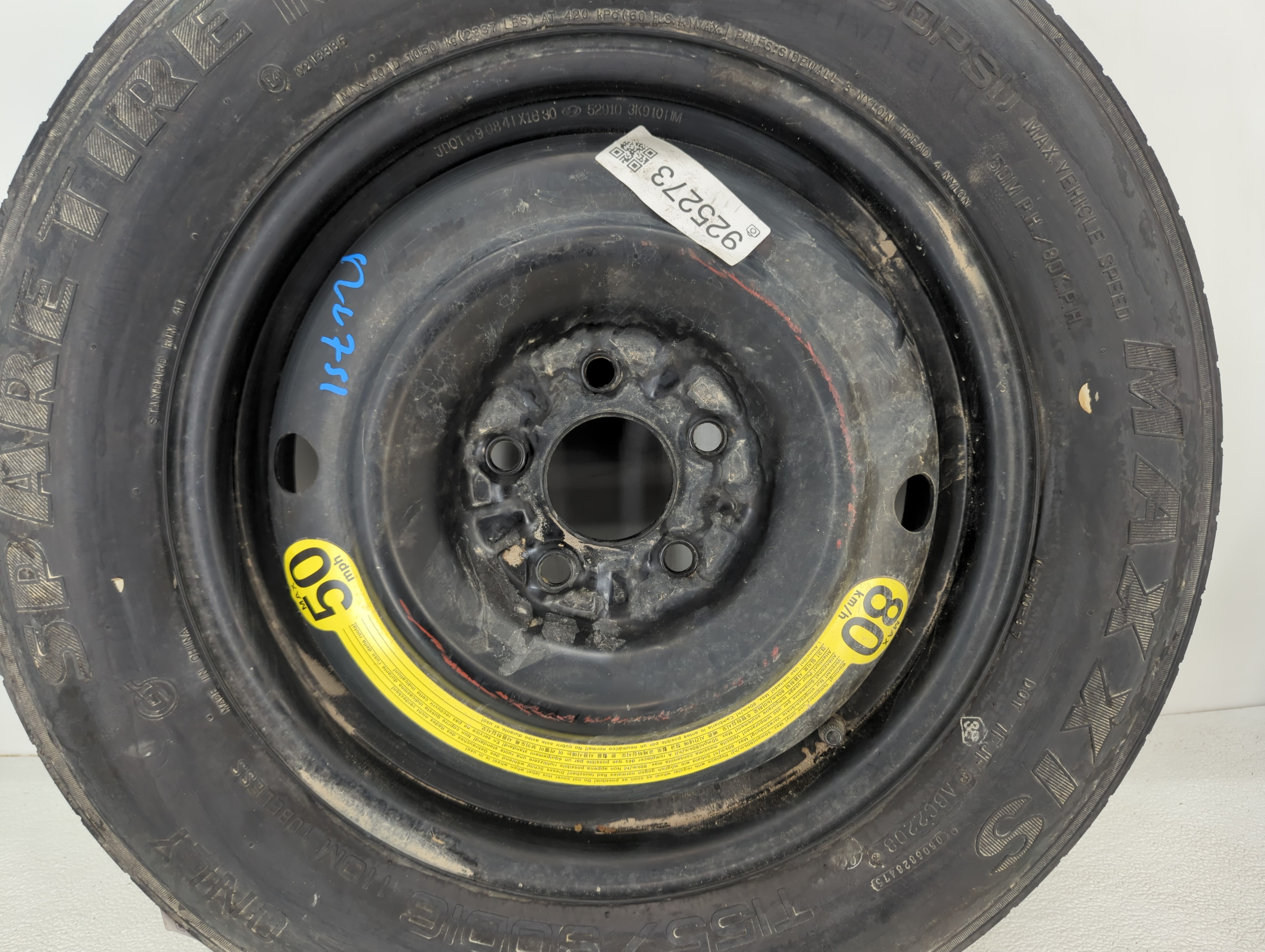 Picture of 2006-2016 Kia Sportage Spare Donut Tire Wheel Rim Oem 925273