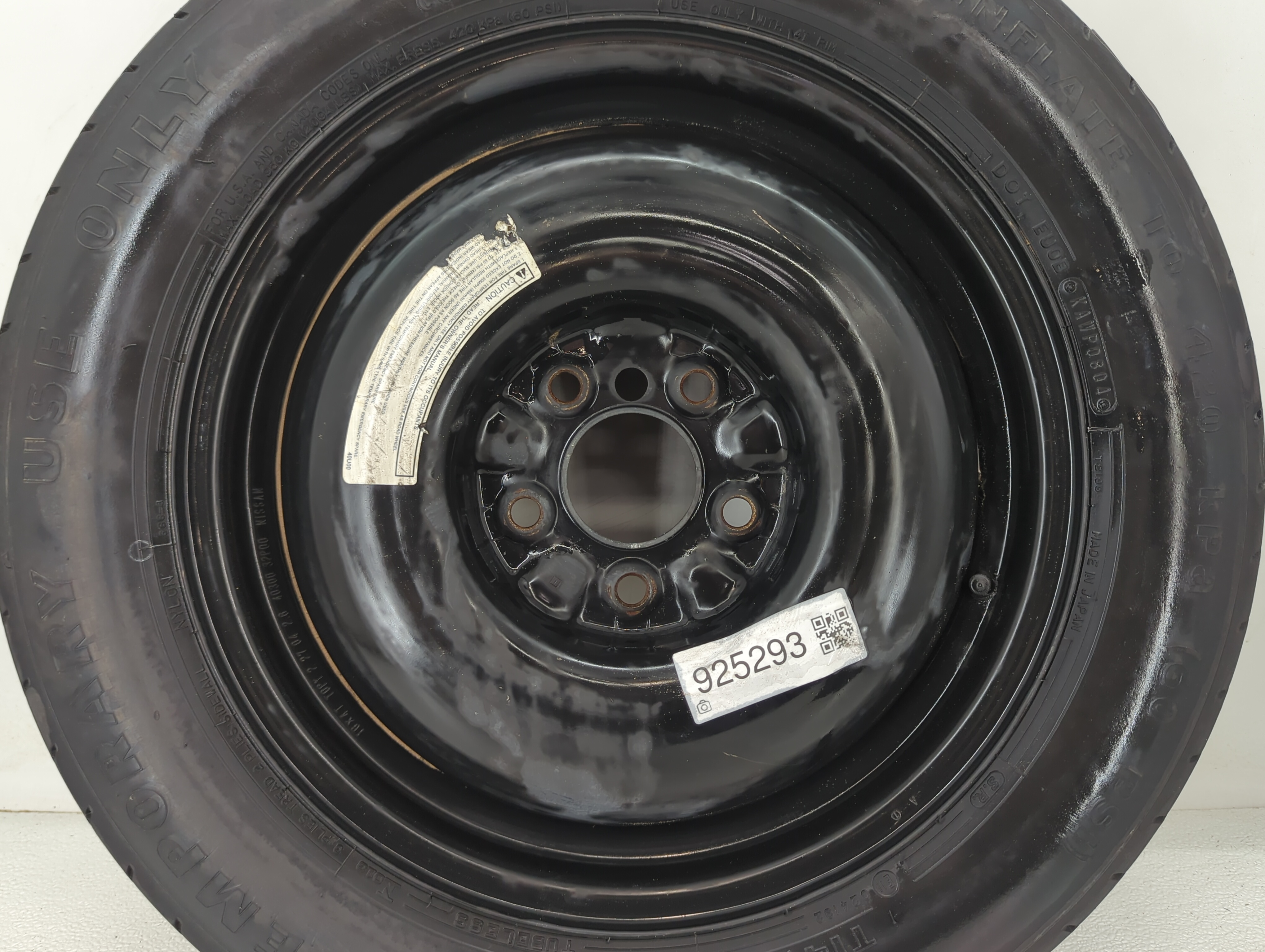 2008-2015 Chrysler Town & Country Spare Donut Tire Wheel Rim Oem 925293 - Oemusedautoparts1.com