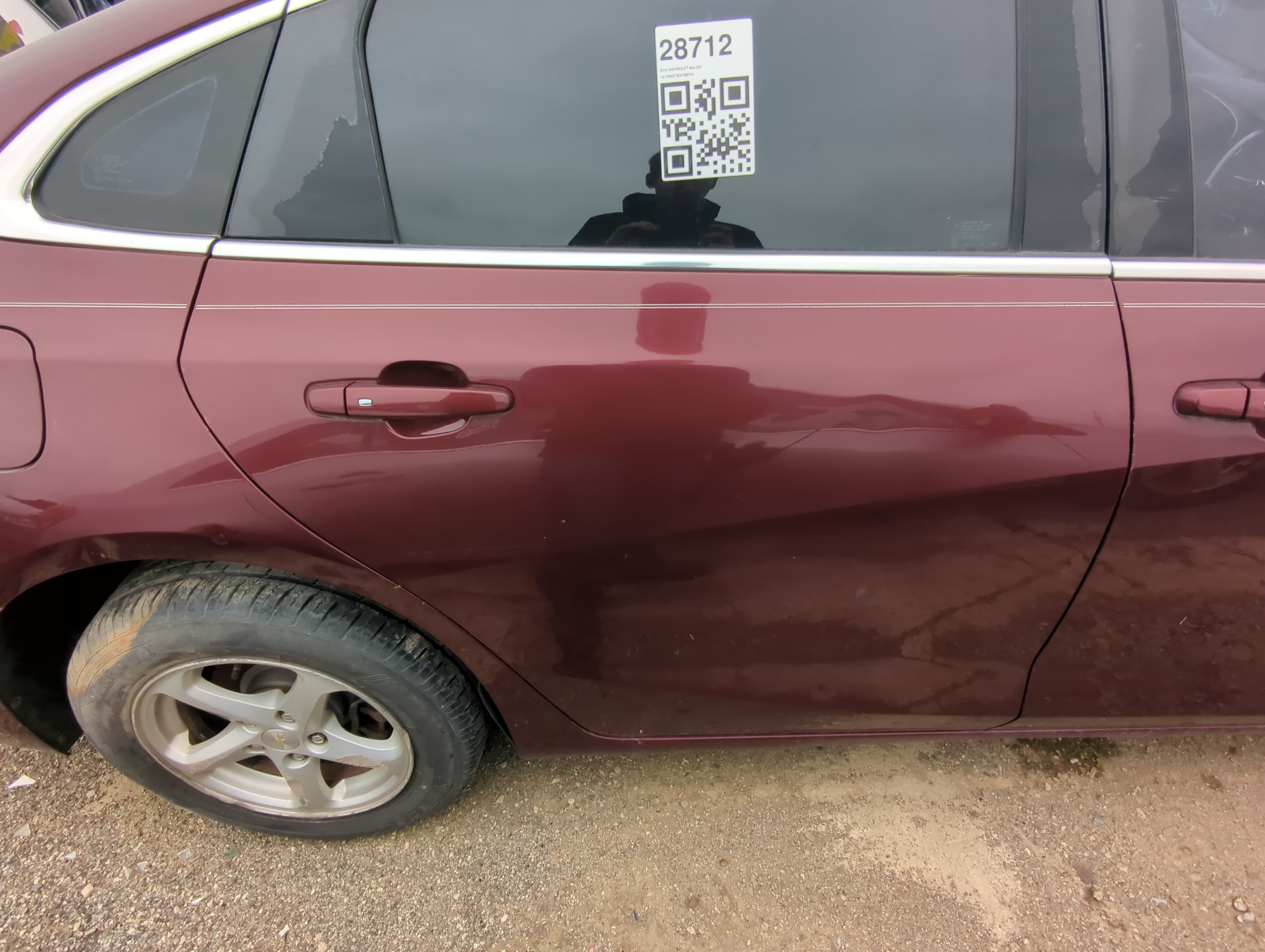 2016-2021 Chevrolet Malibu Passenger Rear Door Oem 926674 - Oemusedautoparts1.com