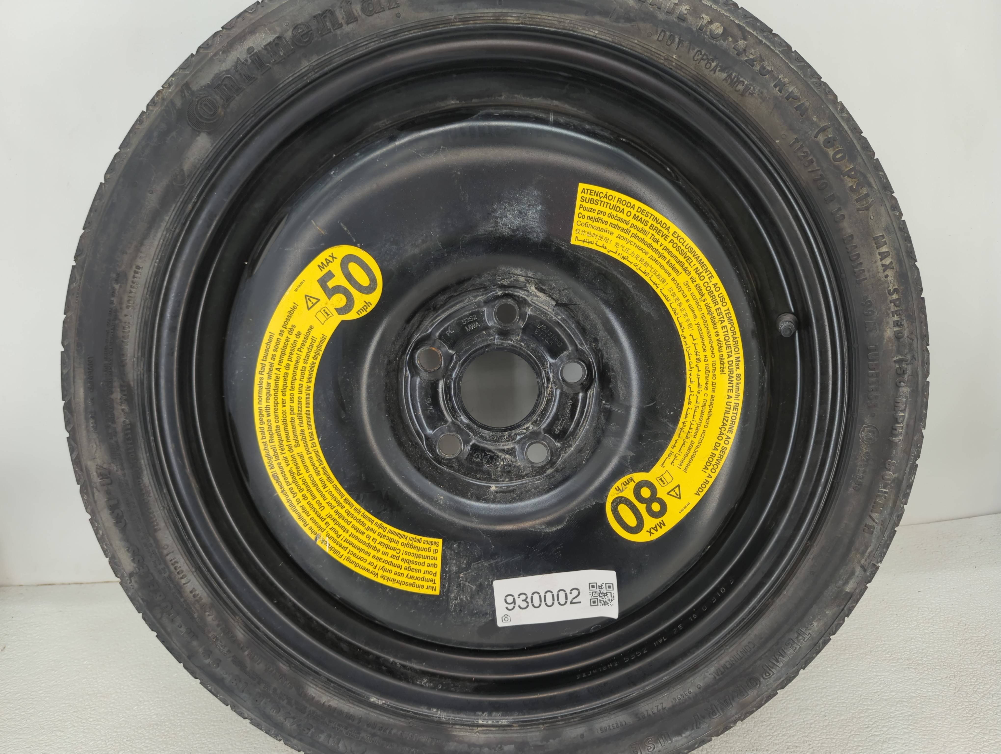 2015-2020 Audi A3 Spare Donut Tire Wheel Rim Oem 930002 - Oemusedautoparts1.com