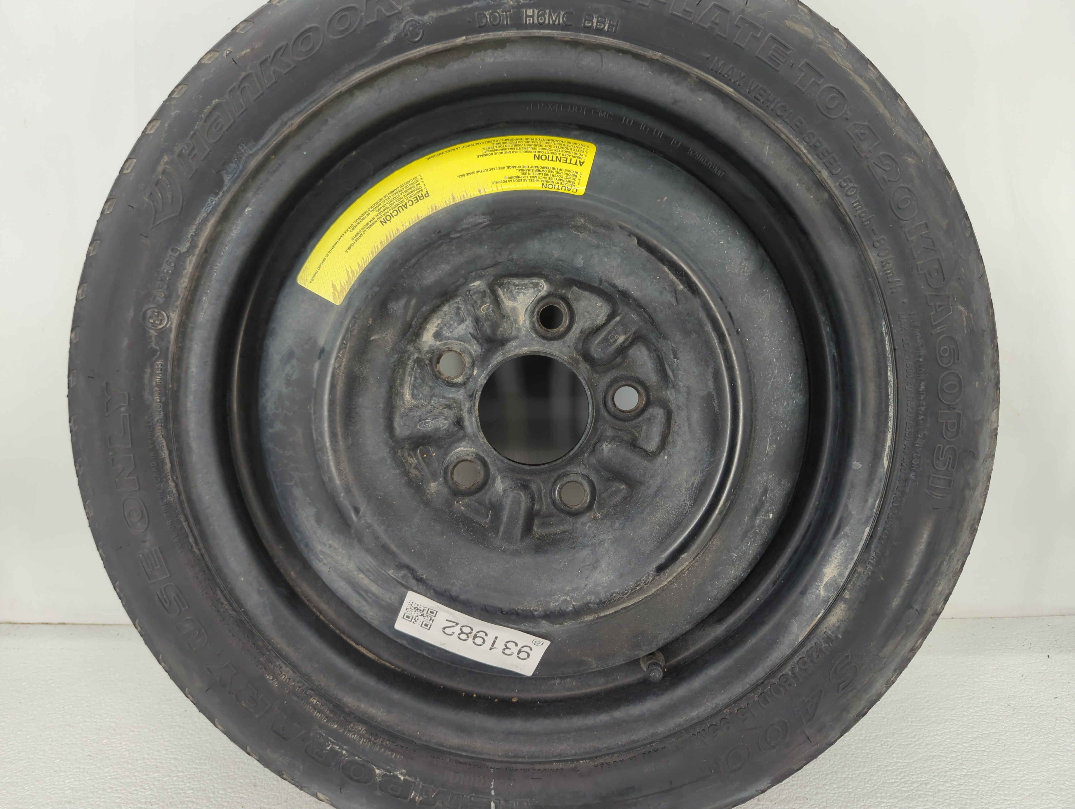 2011-2022 Hyundai Elantra Spare Donut Tire Wheel Rim Oem 931982 - Oemusedautoparts1.com